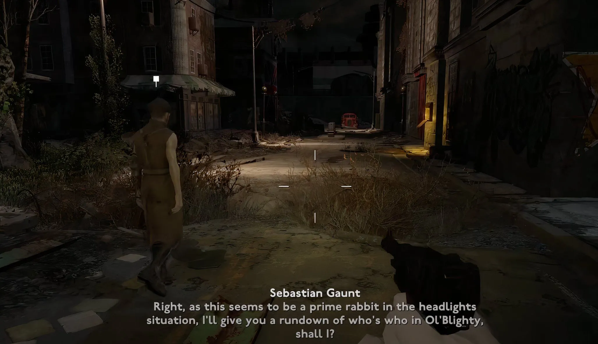Cảnh gameplay từ Fallout London, cho thấy giao diện và phong cách đồ họa của bản mod gợi nhớ các tựa RPG cũ