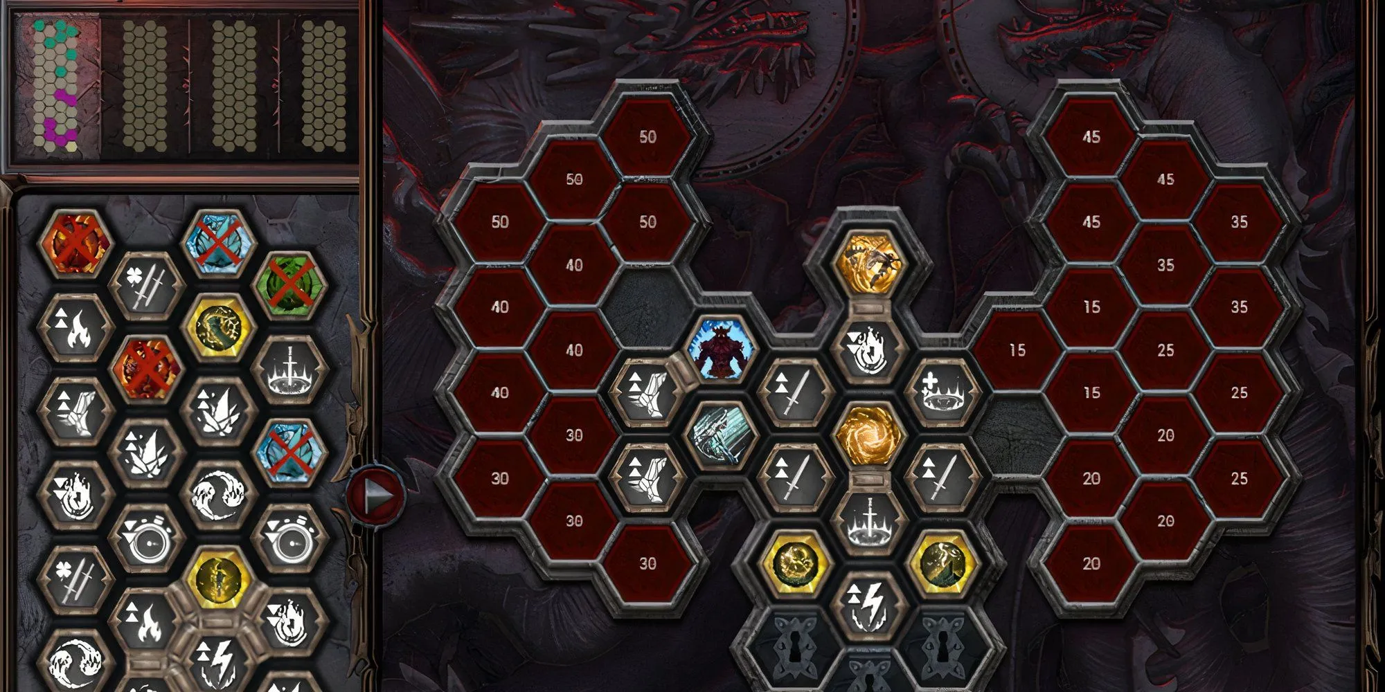 Giao diện Lưới Tổ Tiên (Ancestral Grid) trong Dragonkin The Banished