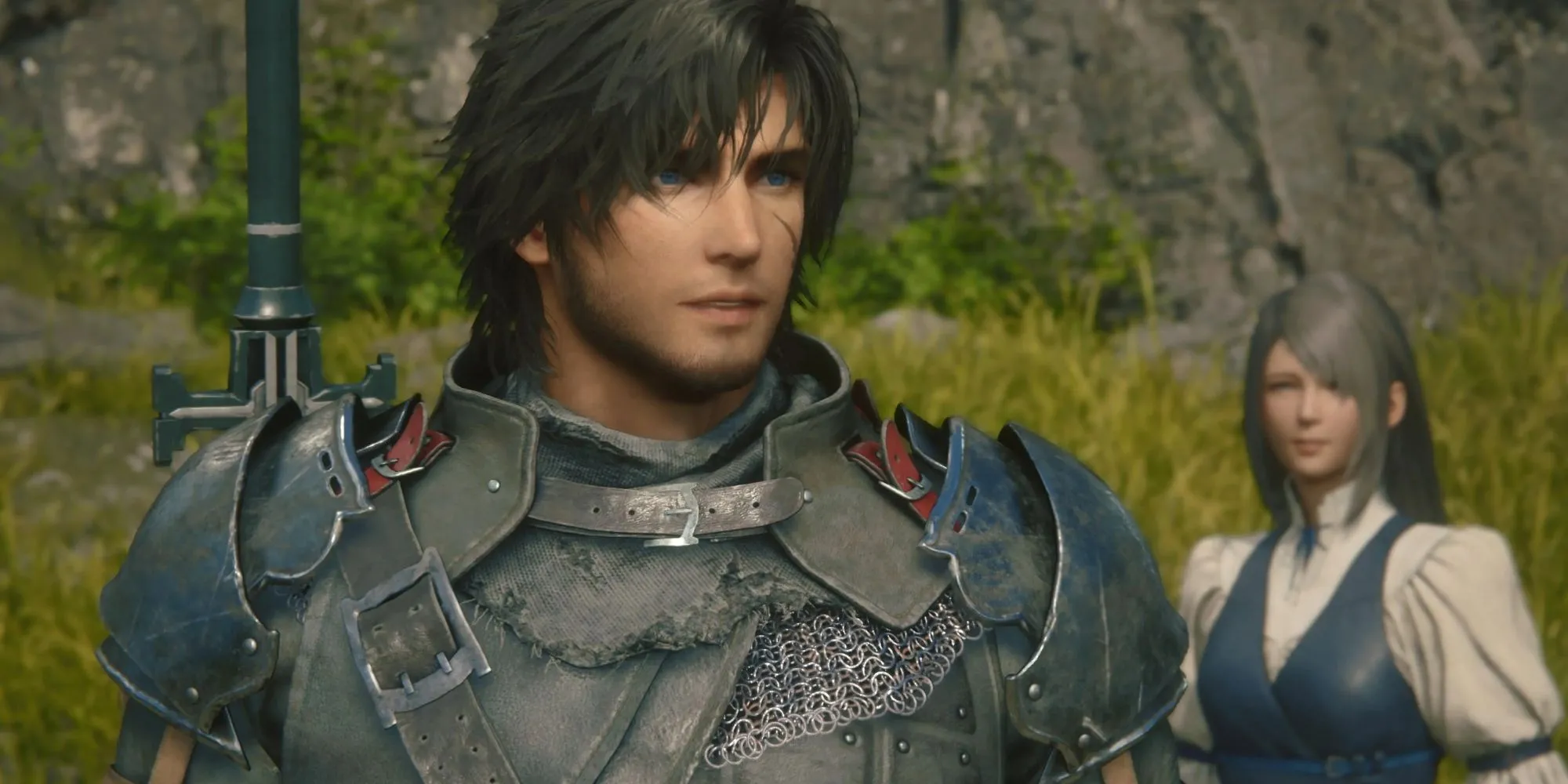 Nhân vật chính Clive và Jill trong game JRPG Final Fantasy XVI.