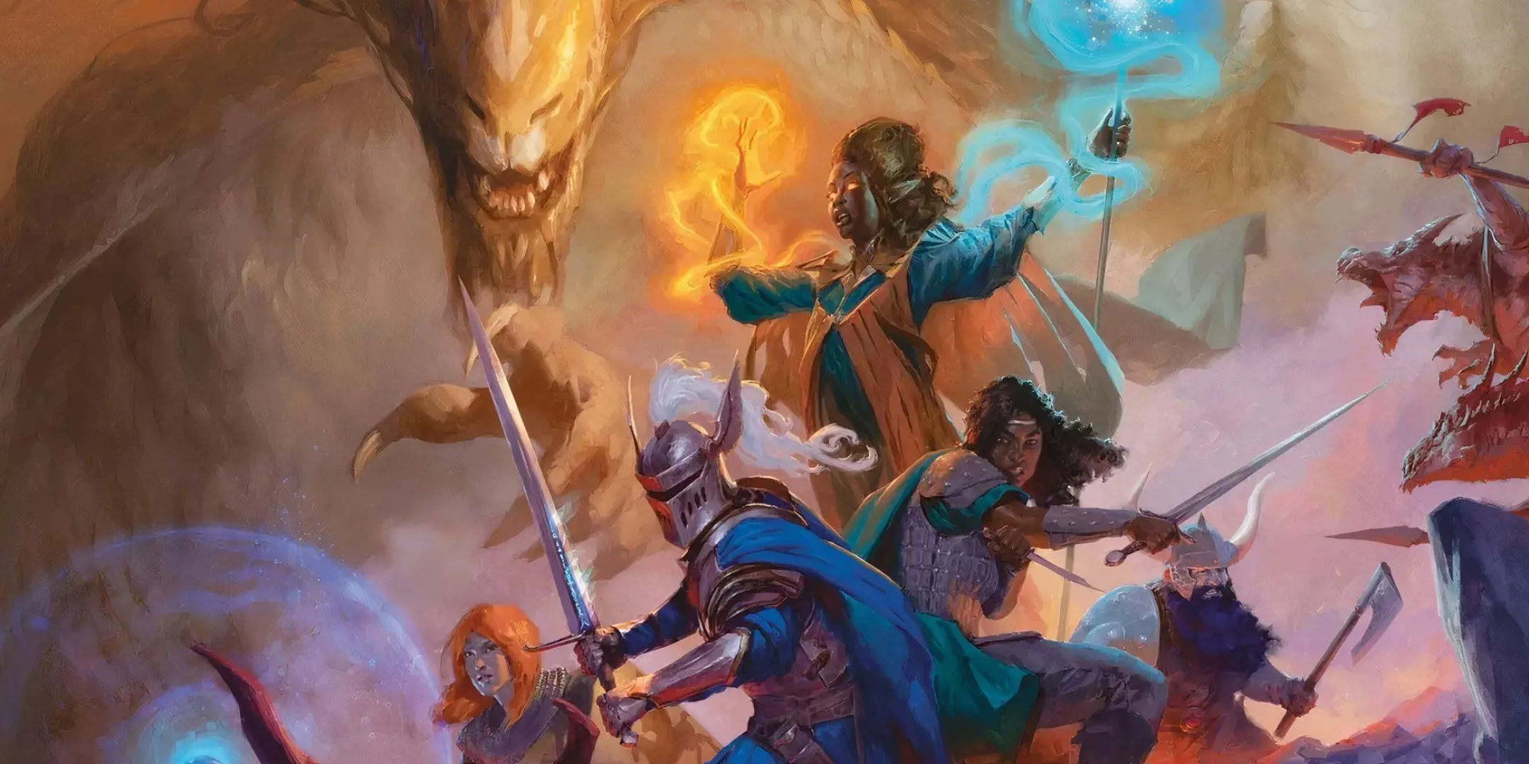 An adventuring party on the cover of the 2024 edition of the Dungeons &amp; Dragons Player