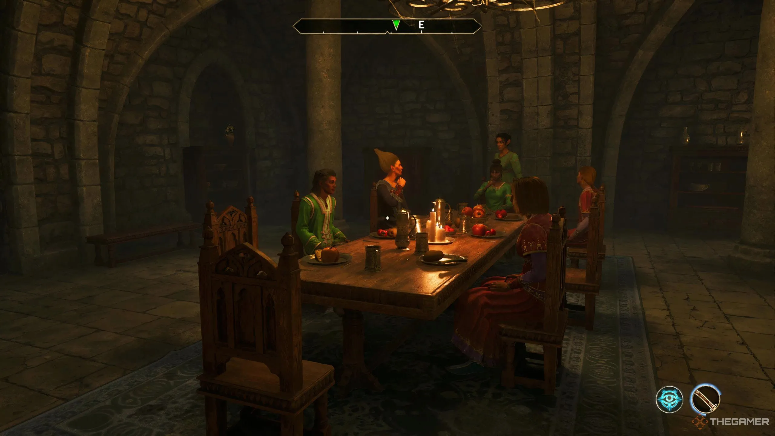 Bữa tiệc rượu do Sanguine tổ chức trong nhiệm vụ Sanguine của Oblivion Remastered, phản ánh bản chất khoái lạc nhưng độc hại.