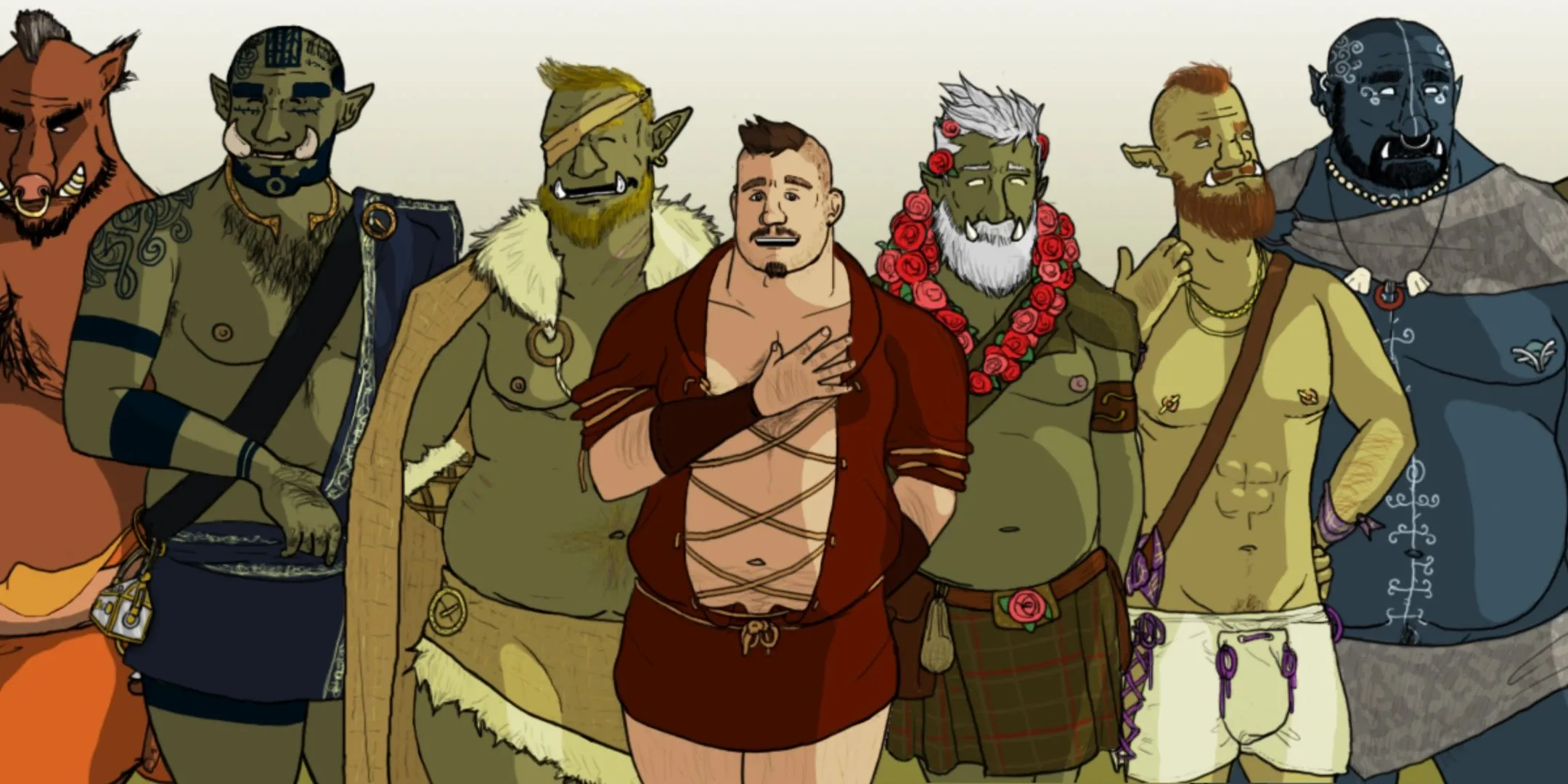 Các nhân vật Orc trong game hẹn hò Tusks