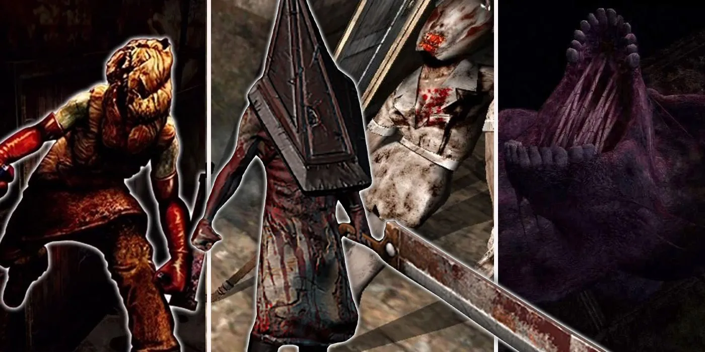 Các quái vật biểu tượng trong series Silent Hill, thể hiện yếu tố kinh dị tâm lý đặc trưng