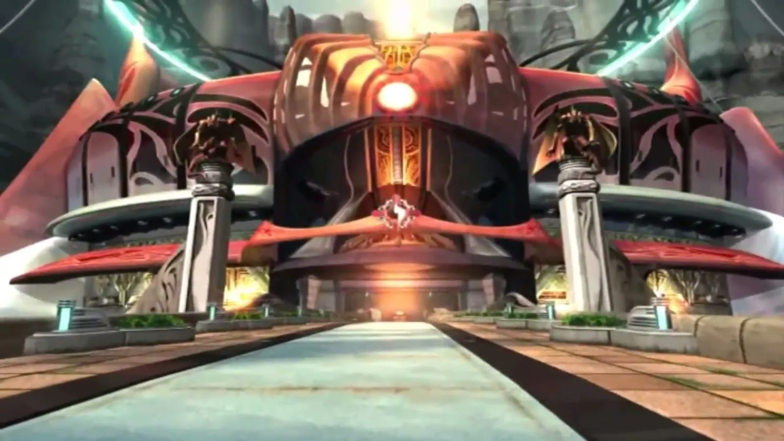 Cổng vào Galbadia Garden, một trong các kiến trúc cổ của Centra trong Final Fantasy VIII