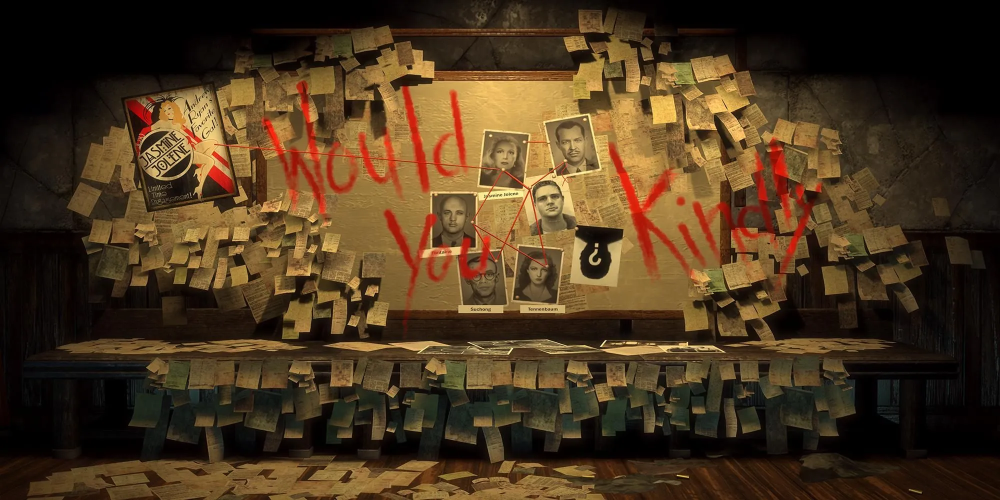 Dòng chữ 'Would You Kindly' ám ảnh người chơi trên tường thành phố Rapture trong BioShock