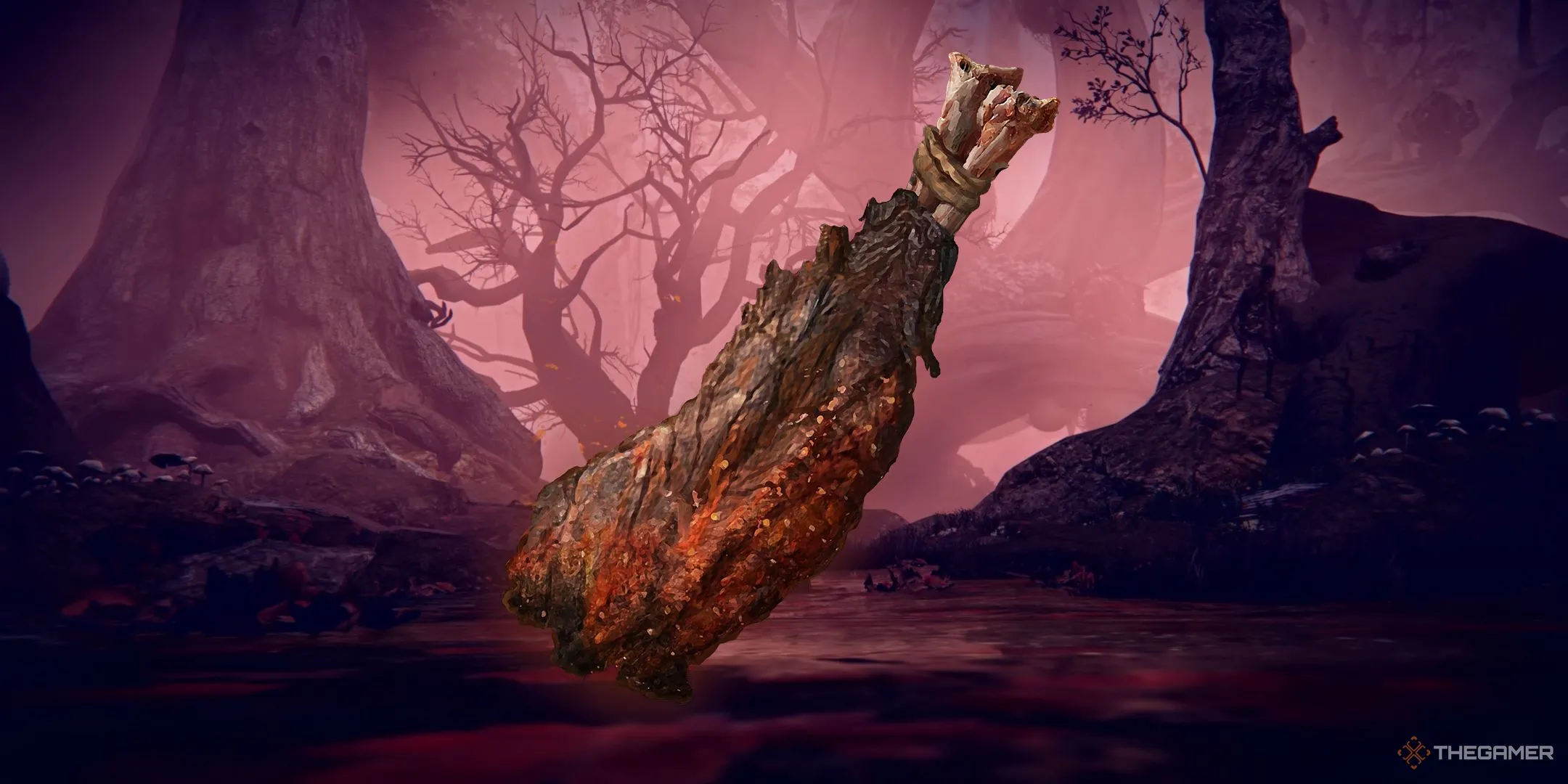 Exalted Flesh, vật phẩm tăng sát thương vật lý, đặt trên nền rừng hoang trong Elden Ring Nightreign