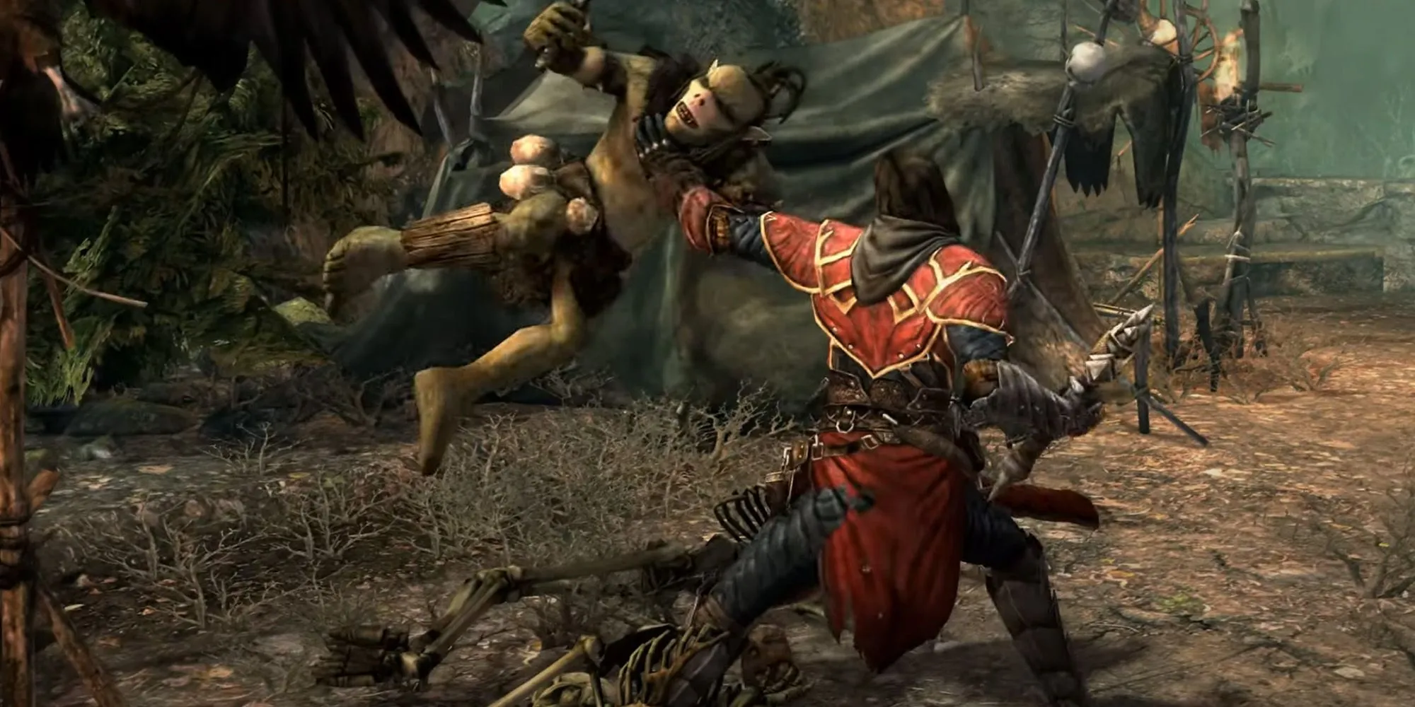 Gabriel Belmont chiến đấu với goblin trong Castlevania Lords of Shadow