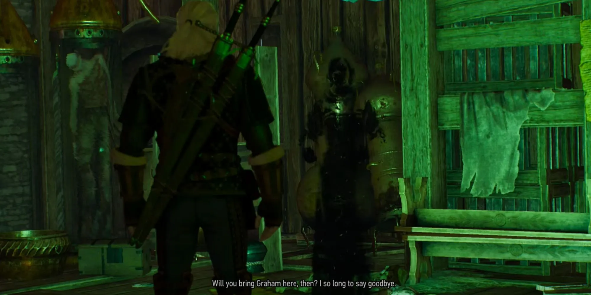 Geralt trò chuyện với Annabelle trong The Witcher 3, minh họa một nhiệm vụ phụ thú vị mà nhiều người có thể bỏ lỡ