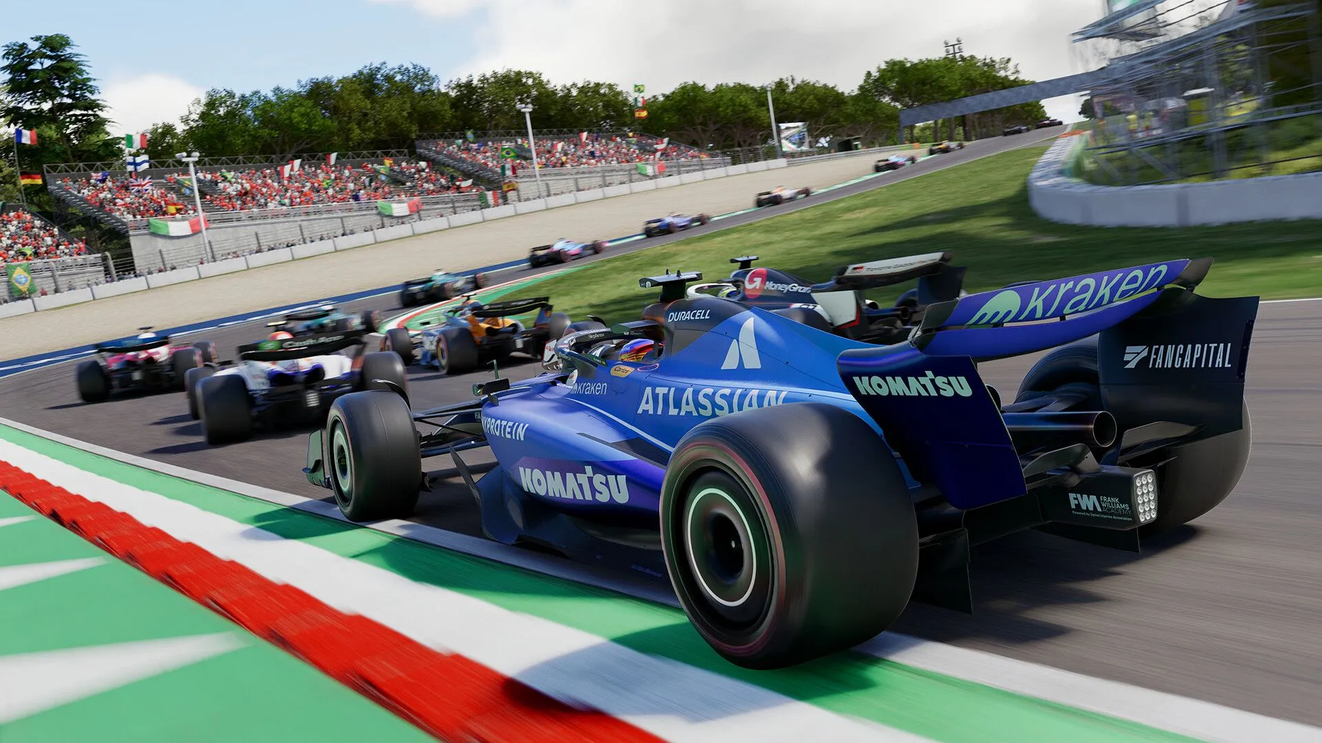 Góc nhìn từ buồng lái xe đua F1 25 trên đường đua Suzuka với đồ họa chi tiết