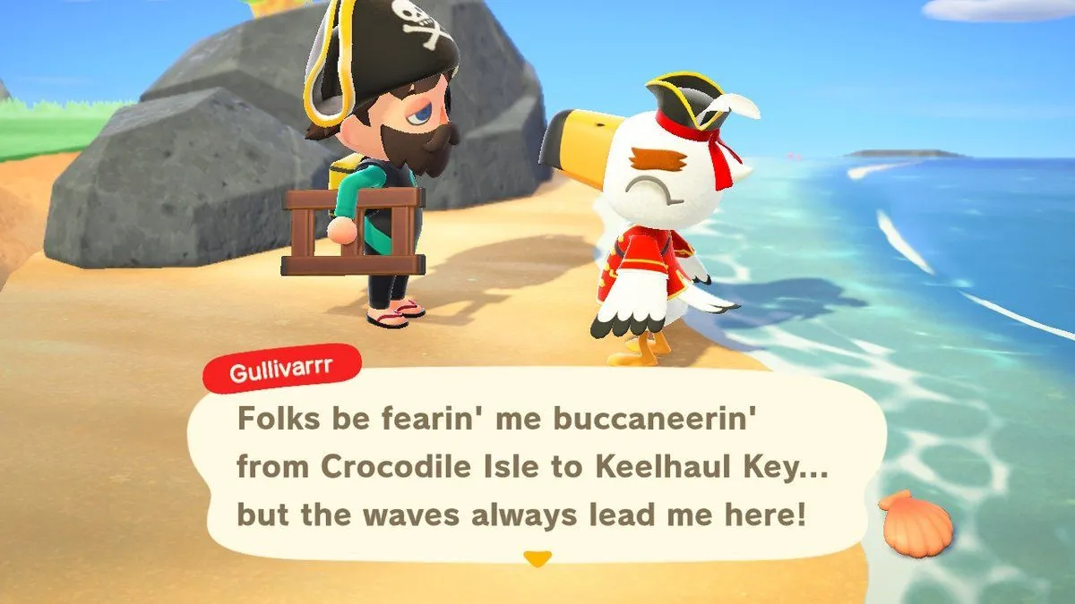Gullivarrr nhắc đến Crocodile Isle trong Animal Crossing New Horizons, một địa điểm nổi tiếng trong vũ trụ Donkey Kong.