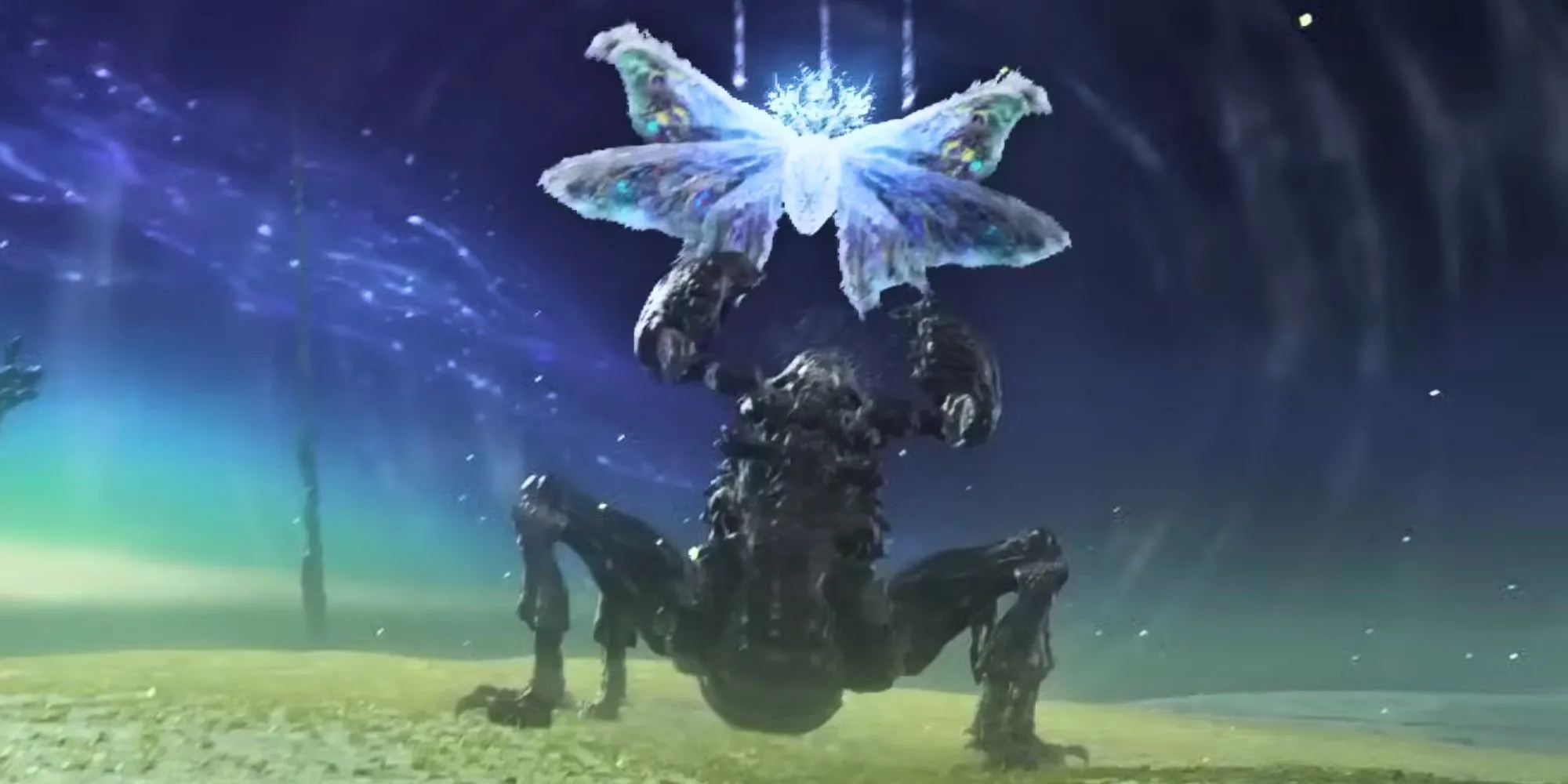 Hai thực thể bọ cạp và bướm của boss Gnoster Nightlord trong Elden Ring Nightreign