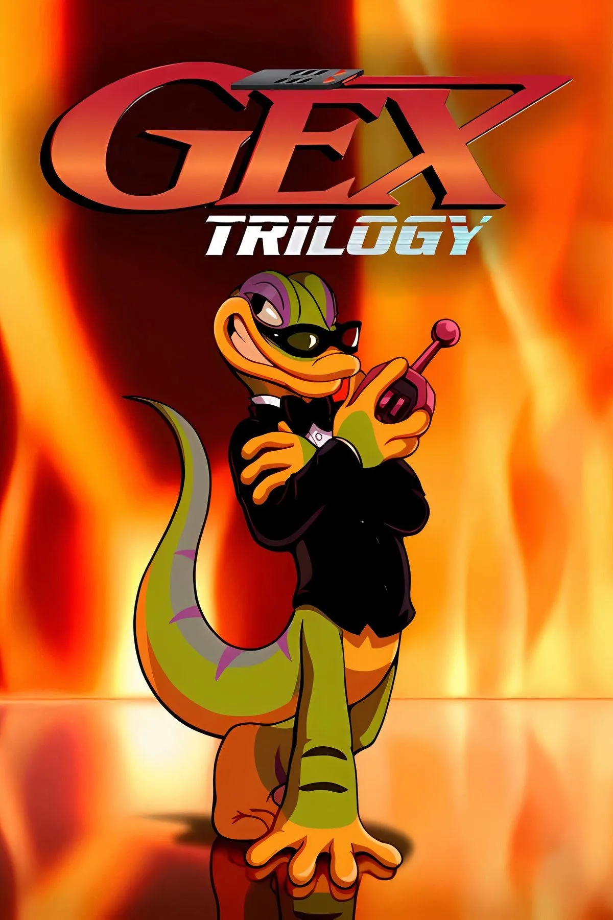 Hình ảnh bìa Gex Trilogy, bộ sưu tập game tái hiện biểu tượng kì nhông của thập niên 90.