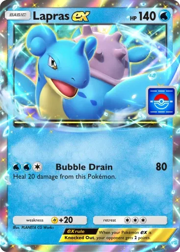 Hình ảnh lá bài promo Lapras Ex PA-014 trong Pokemon TCG Pocket, lá bài hiếm từ sự kiện ra mắt game