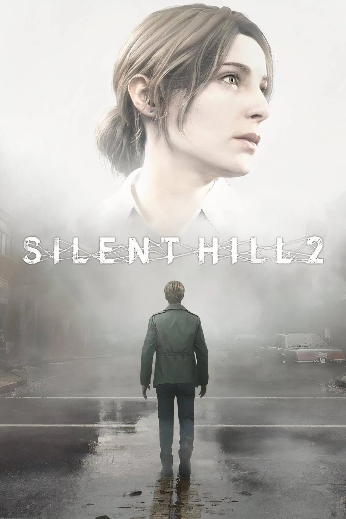 Hình ảnh một góc phố trong Silent Hill 2 với sương mù dày đặc và không khí u ám