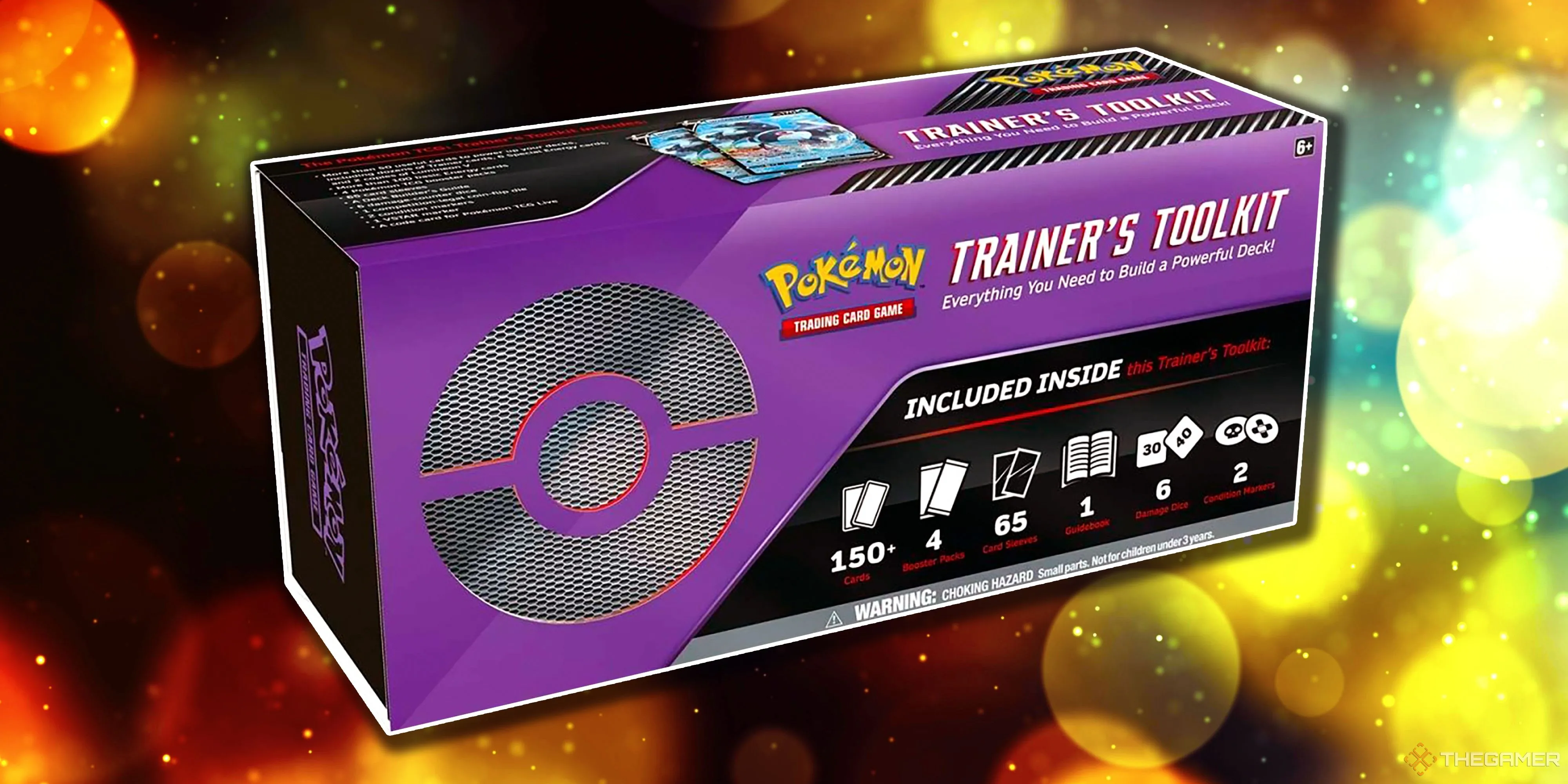 Hộp Trainer's Toolkit Pokemon TCG 2022 màu tím nổi bật, kèm thẻ promo Lumineon V và các gói booster Sword &amp; Shield.