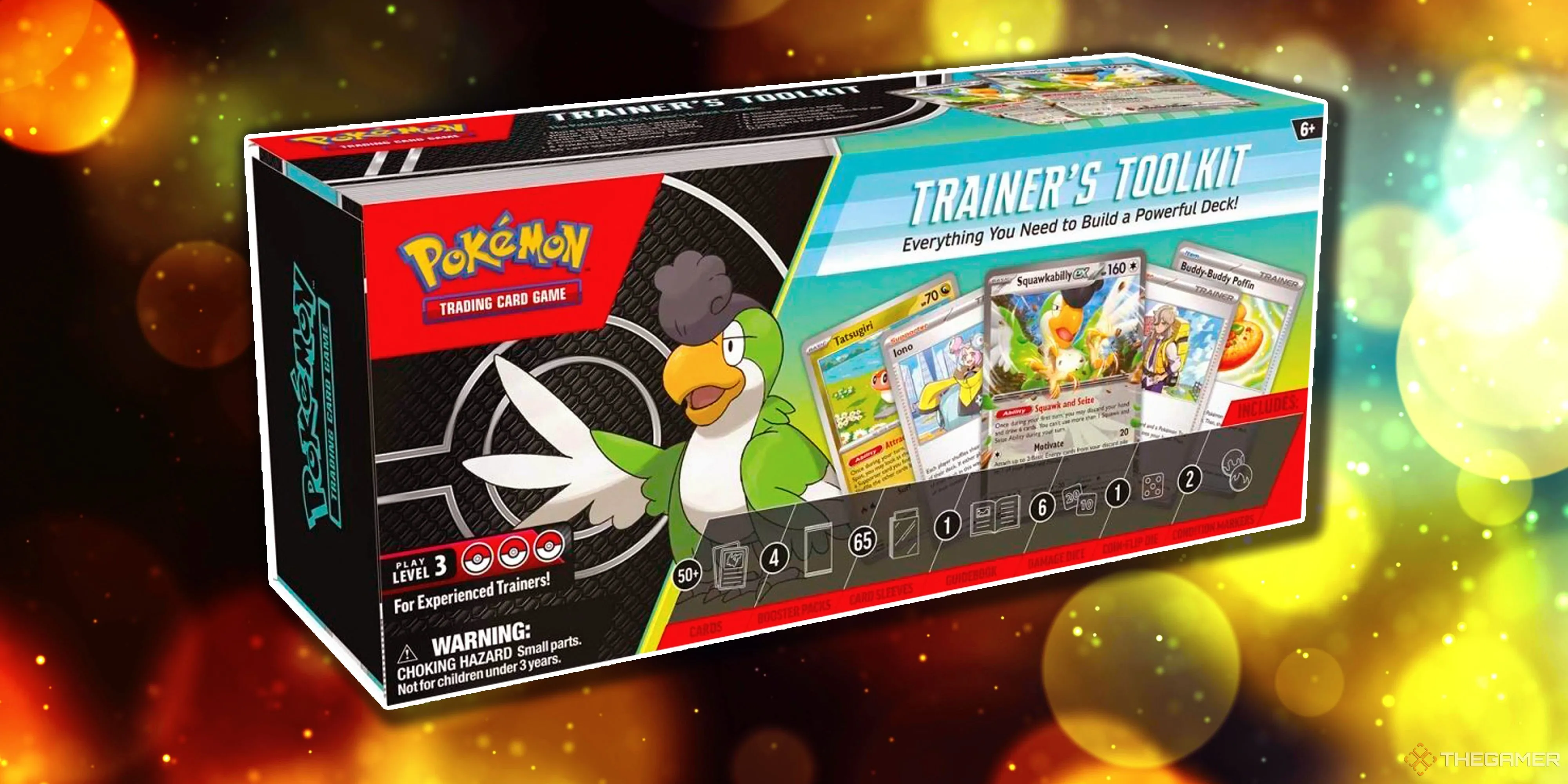 Hộp Trainer's Toolkit Pokemon TCG 2024 với chủ đề Paldean, hứa hẹn chứa các thẻ bài từ bộ Scarlet &amp; Violet.