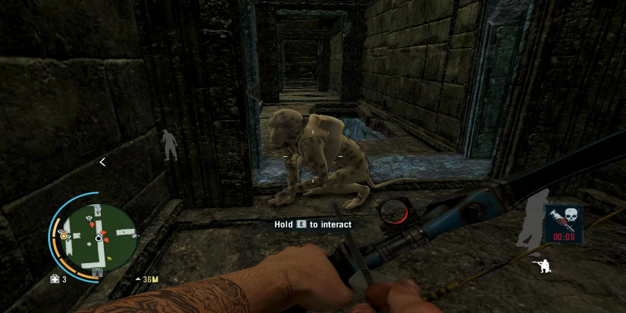 Jason Brody sử dụng cung tên để sinh tồn và chiến đấu trên hòn đảo Rooker trong Far Cry 3