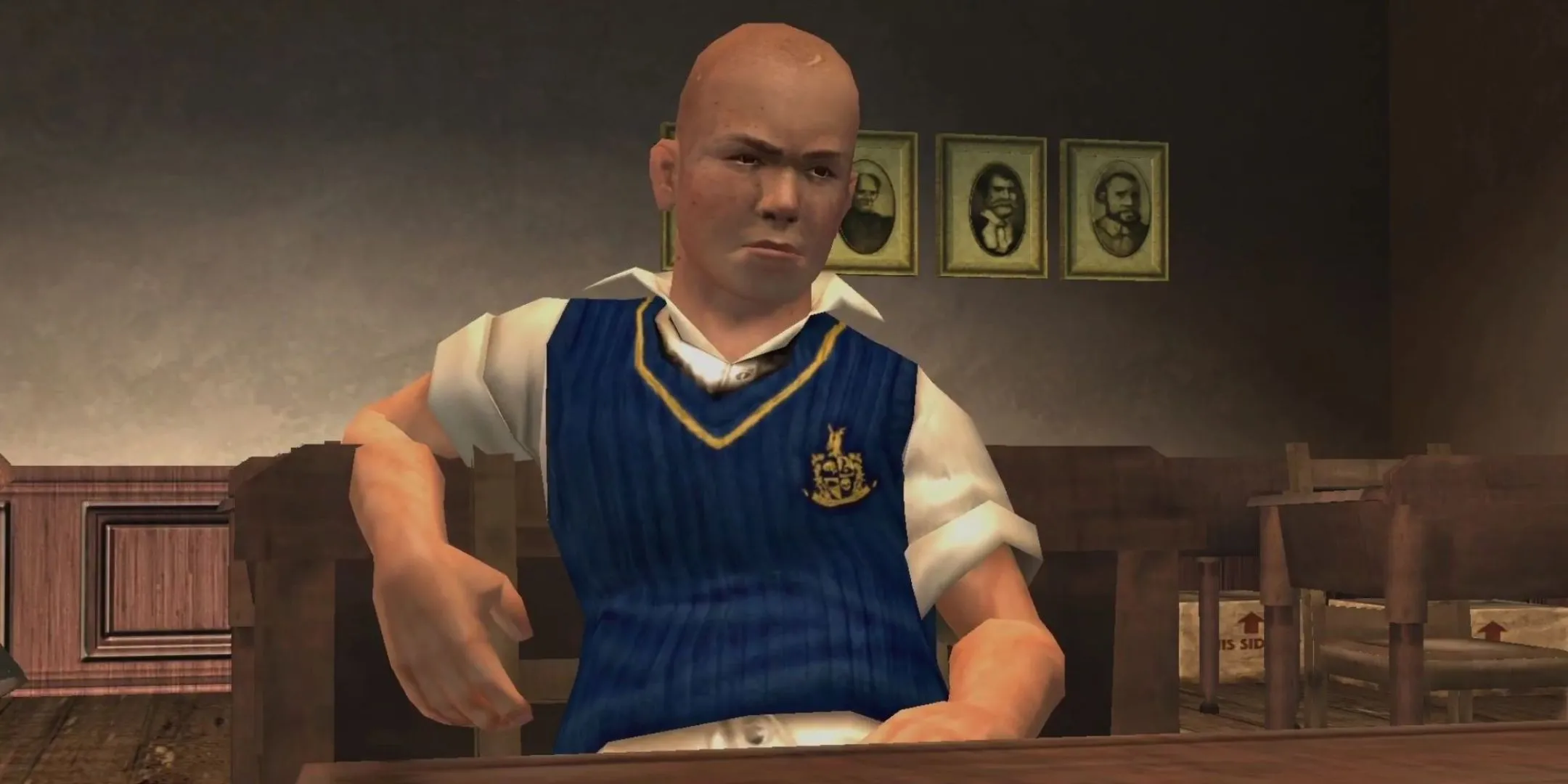 Jimmy Hopkins trong giờ học tại trường Bullworth trong game Bully.
