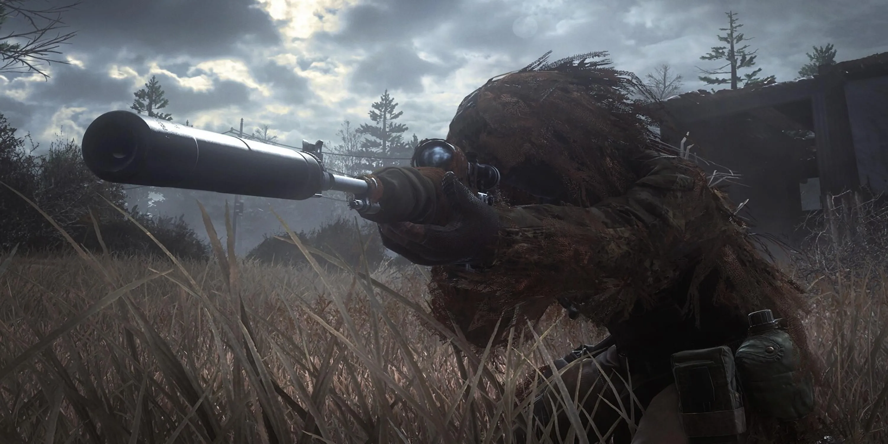 Khoảnh khắc bắn tỉa kinh điển với trang phục ghillie suit trong chiến dịch Call of Duty 4 Modern Warfare