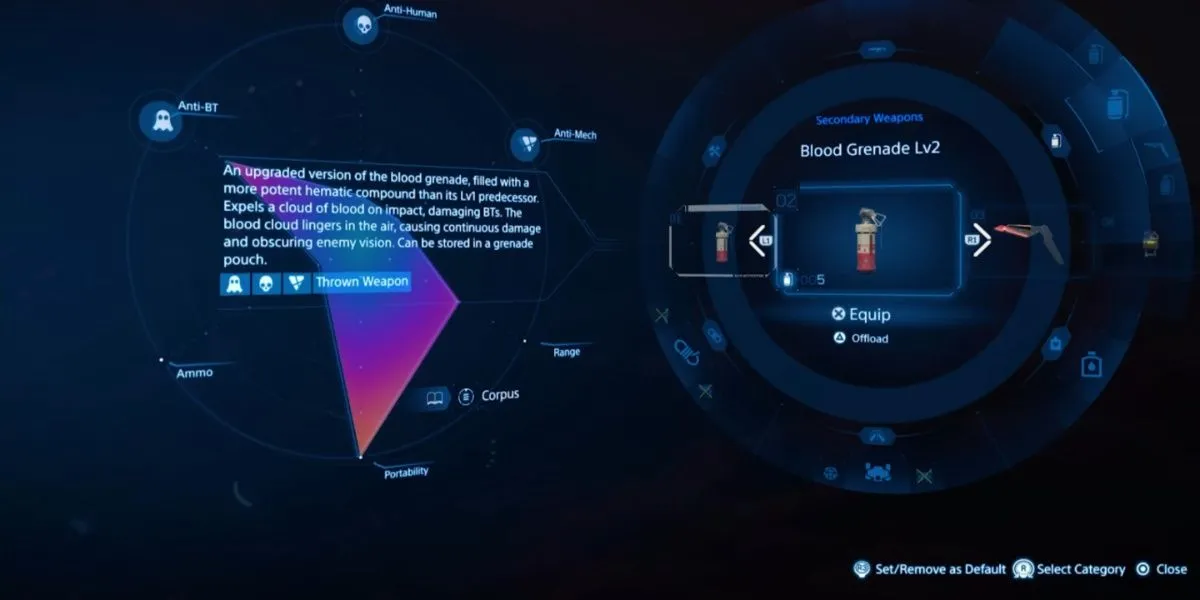 Lựu Đạn Máu cấp 2 giúp Sam vô hiệu hóa BT trong Death Stranding 2