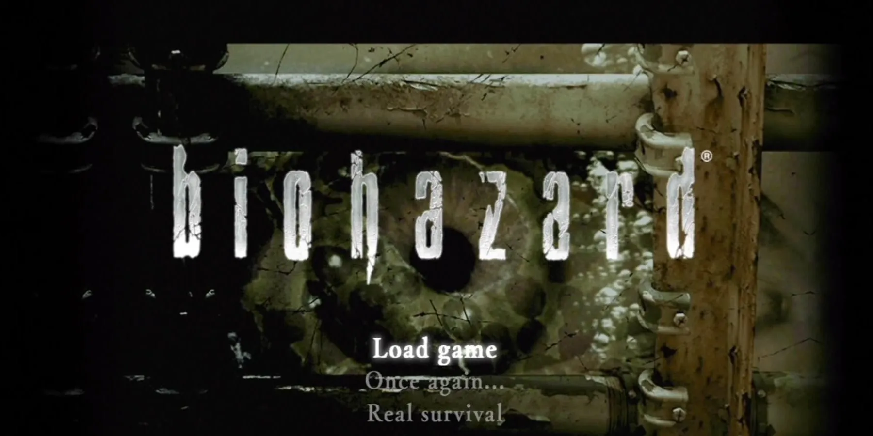 Màn hình tiêu đề phiên bản HD Remaster của game kinh dị Biohazard (tên gốc của Resident Evil).