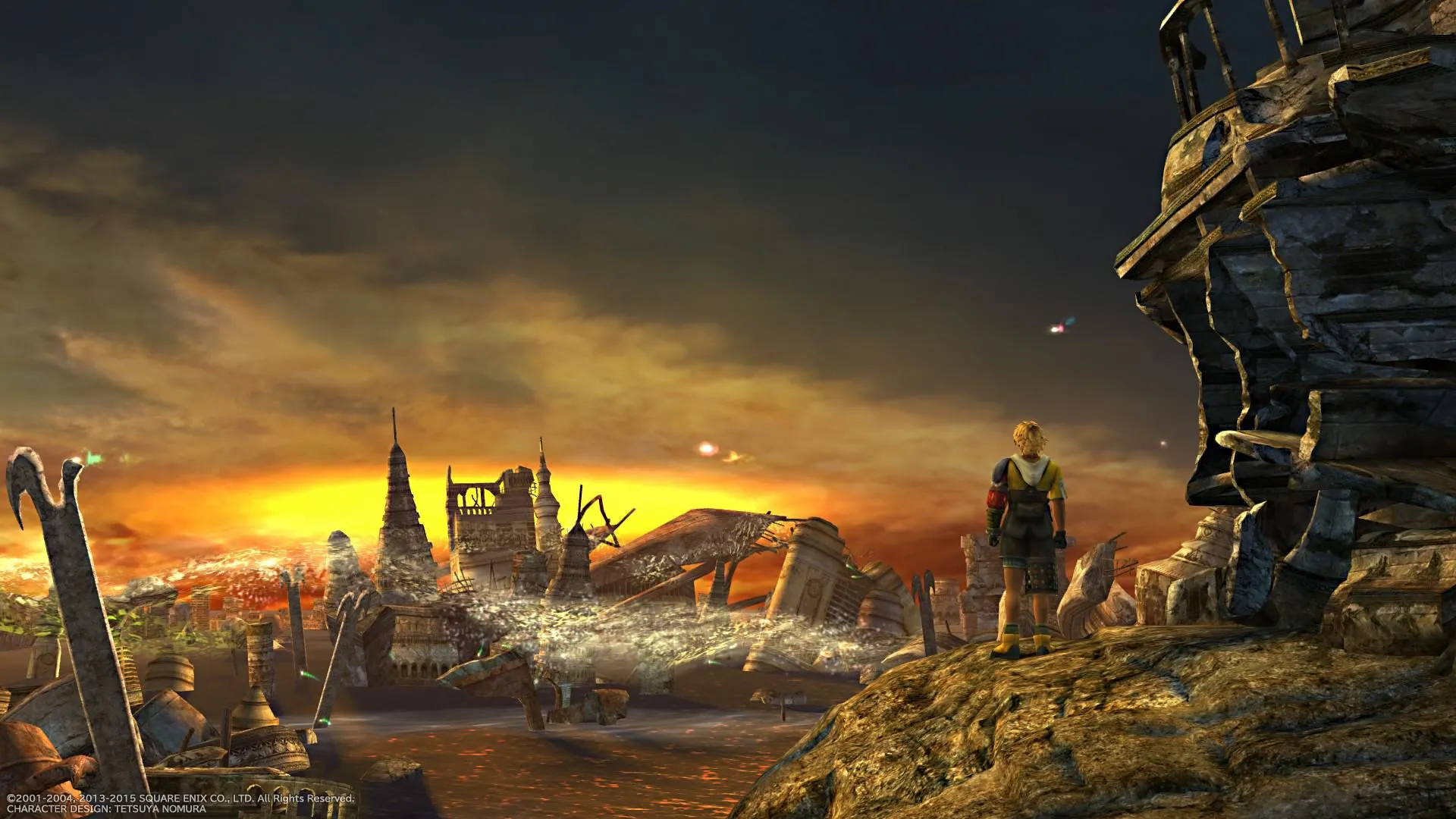 Một cảnh trong game Final Fantasy X, thể hiện đồ họa và nhân vật chi tiết của game