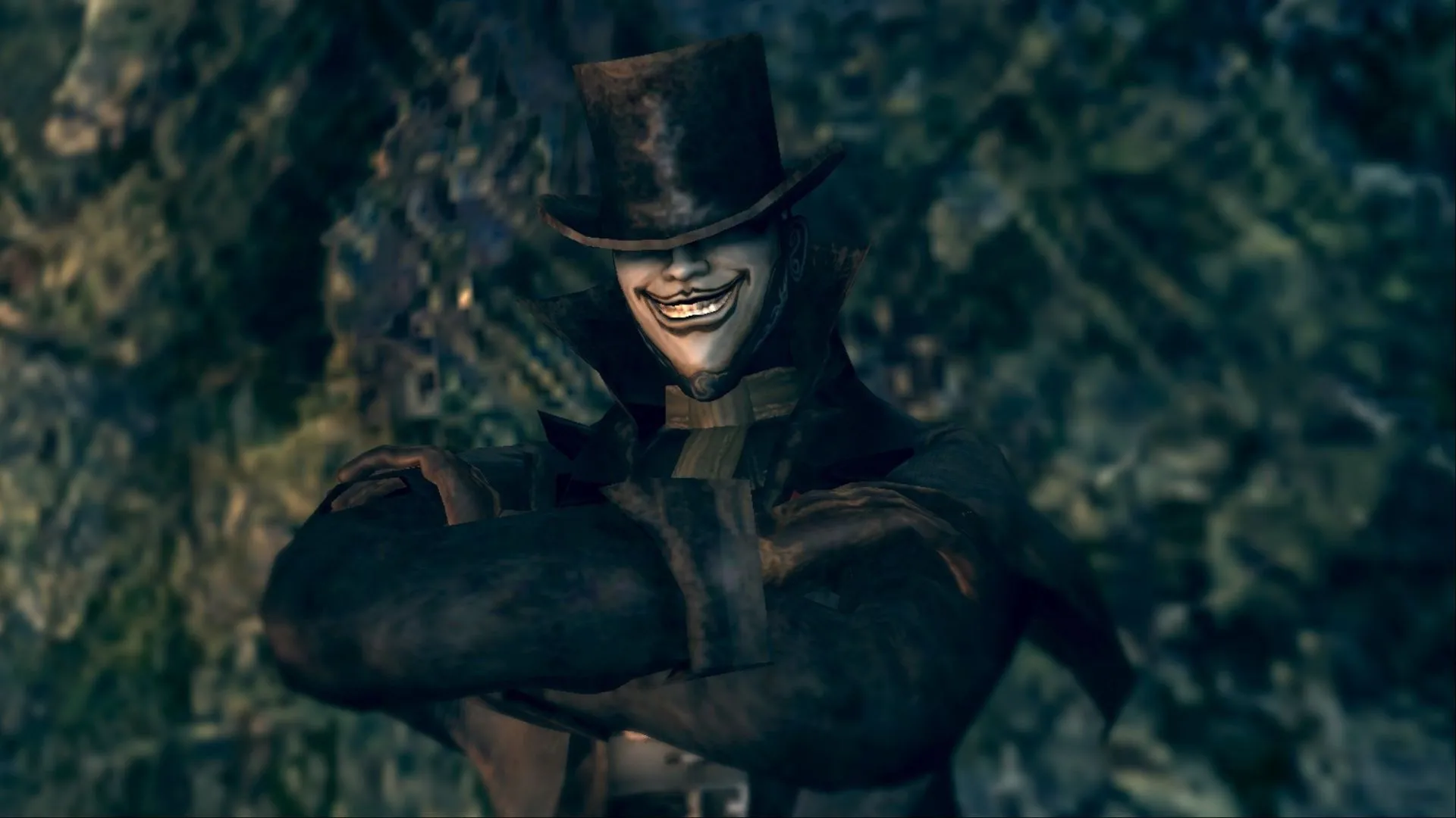Nhân vật Marvelous Chester trong Dark Souls Remastered, với phong cách thiết kế giống Bloodborne.