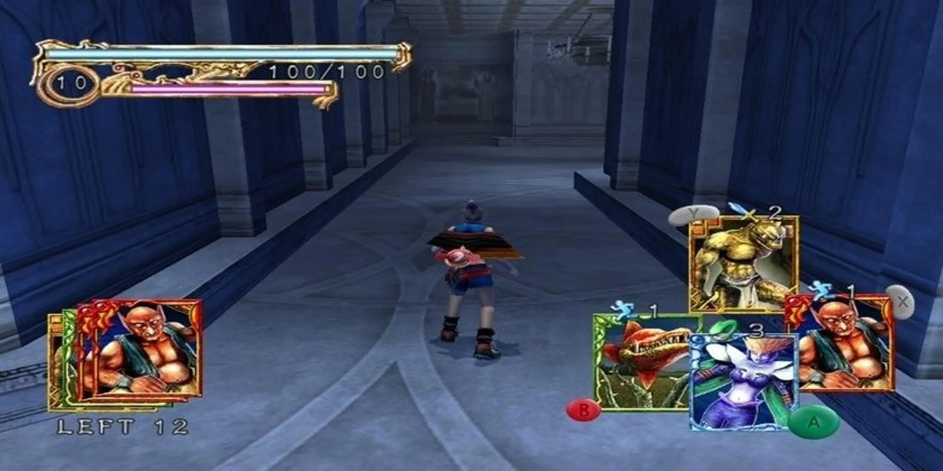 Nhân vật Tara khám phá hành lang u tối trong Lost Kingdoms 2, đại diện cho thế giới game giả tưởng đen tối