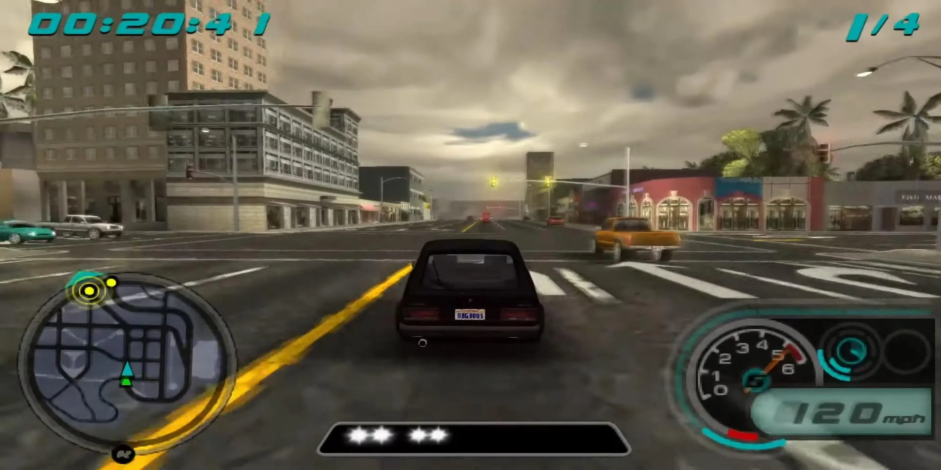 Pha đua xe đường phố tốc độ cao trong Midnight Club: LA Remix, tái hiện thế giới mở Los Angeles sống động trên PSP.