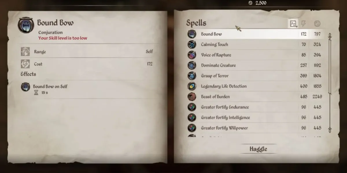 Phép thuật Bound Bow trong The Elder Scrolls IV Oblivion Remastered triệu hồi cung ảo