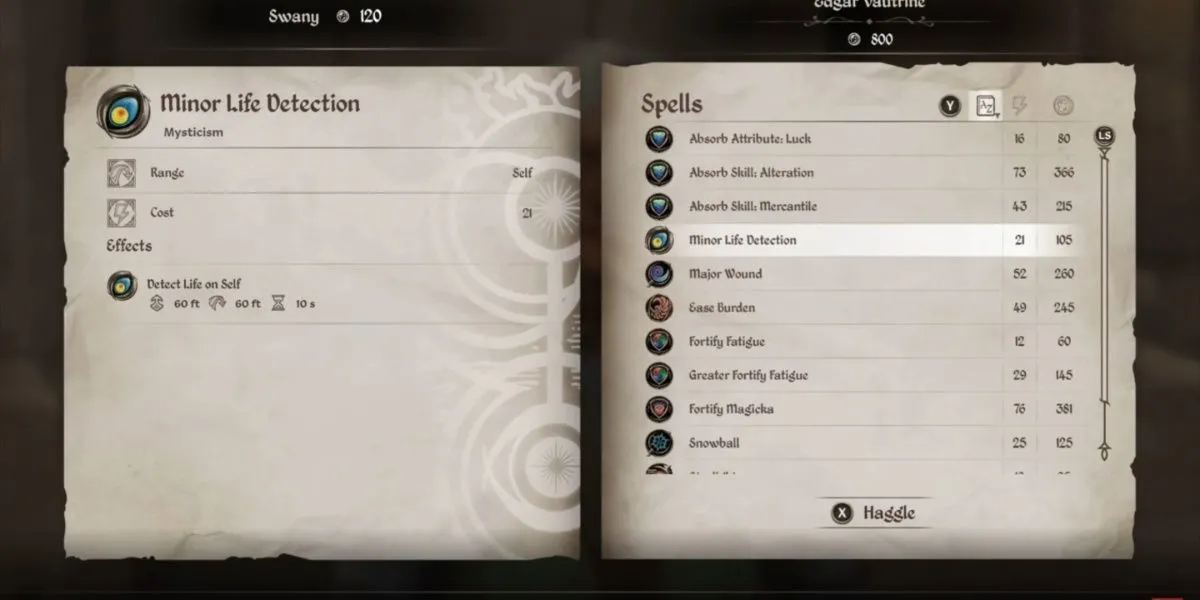 Phép thuật Minor Life Detection trong The Elder Scrolls IV Oblivion Remastered giúp phát hiện sự sống