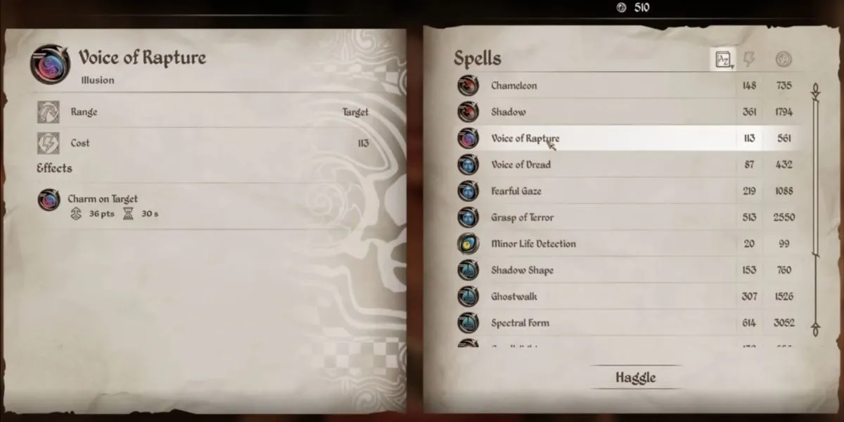 Phép thuật Voice of Rapture trong The Elder Scrolls IV Oblivion Remastered giúp mê hoặc NPC