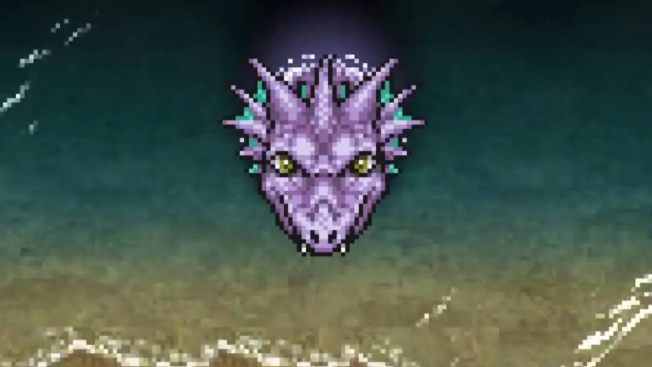 Rồng biển Syldra hy sinh trên bờ biển Walse để cứu các anh hùng Final Fantasy 5.