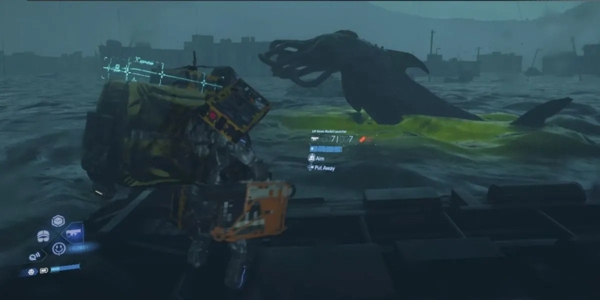 Sam Porter Bridges đối đầu với Chúa Tể Hồ Nhựa Đường (Lord of the Tar Lake) trong Death Stranding 2 On the Beach