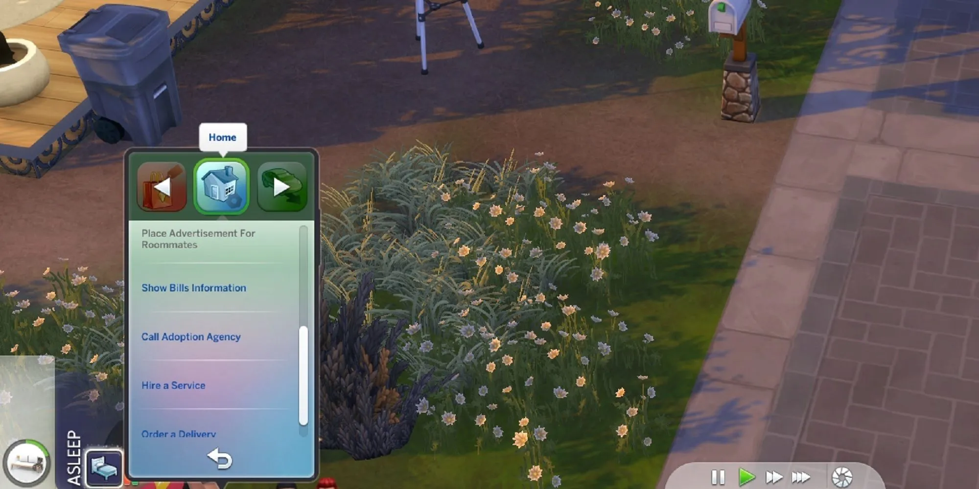 Sim đang sử dụng điện thoại thông minh để thanh toán hóa đơn The Sims 4