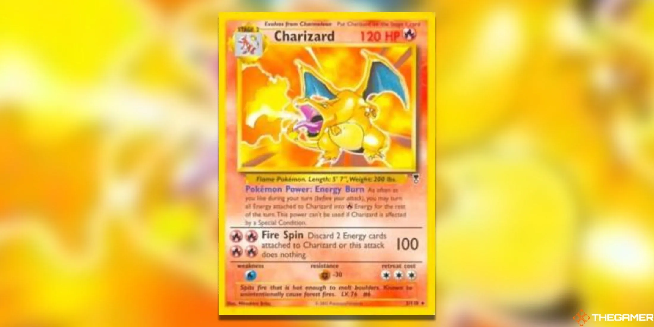Thẻ bài Charizard WOTC LC Promos của Pokemon TCG, biểu tượng cho sức mạnh của Pokemon tiến hóa.