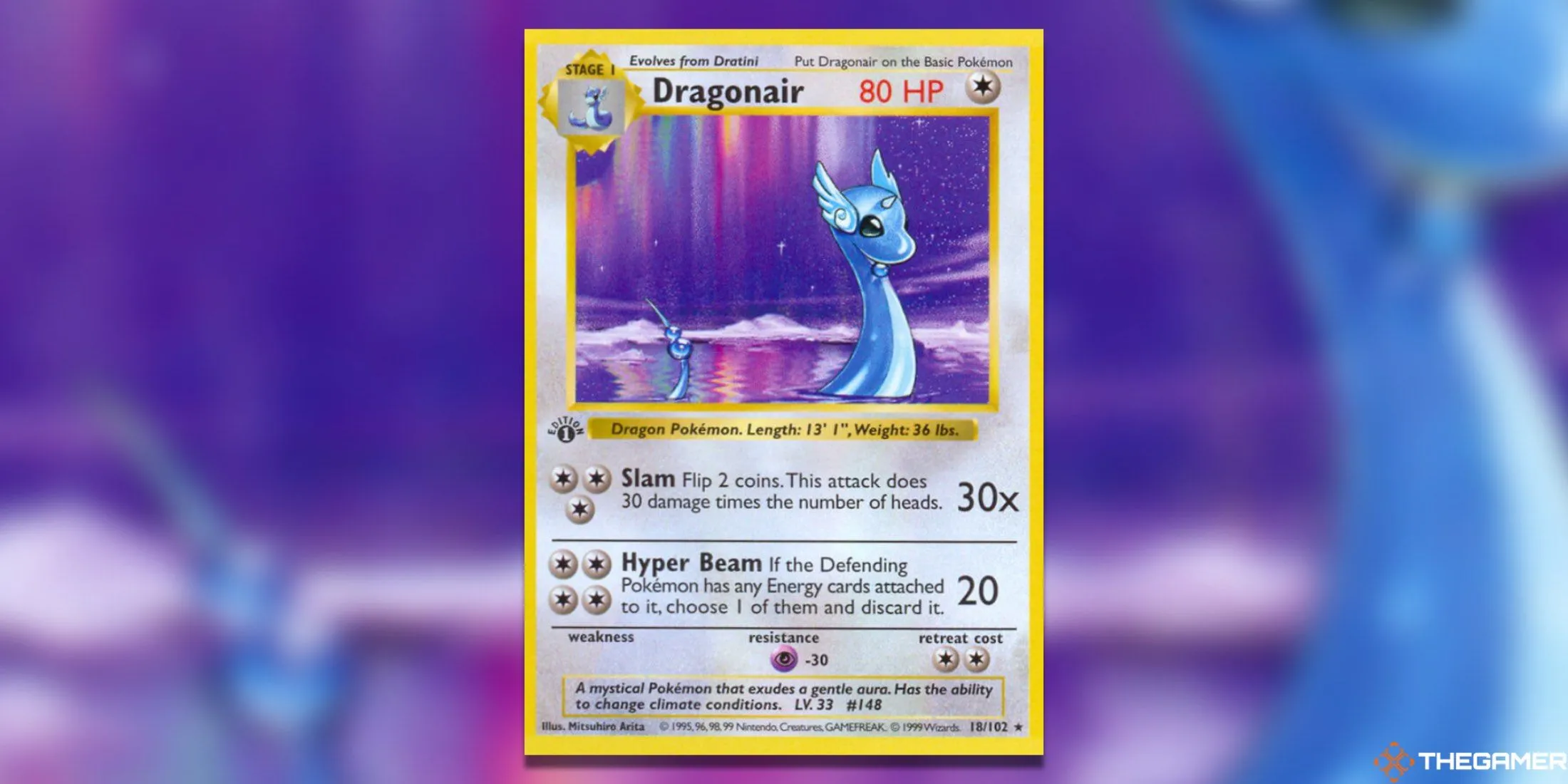 Thẻ bài Dragonair First Edition từ Base Set Pokémon TCG