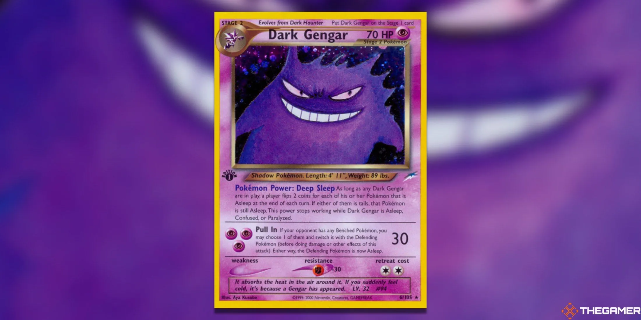 Thẻ bài Pokemon TCG Dark Gengar Neo Destiny Holo Rare.