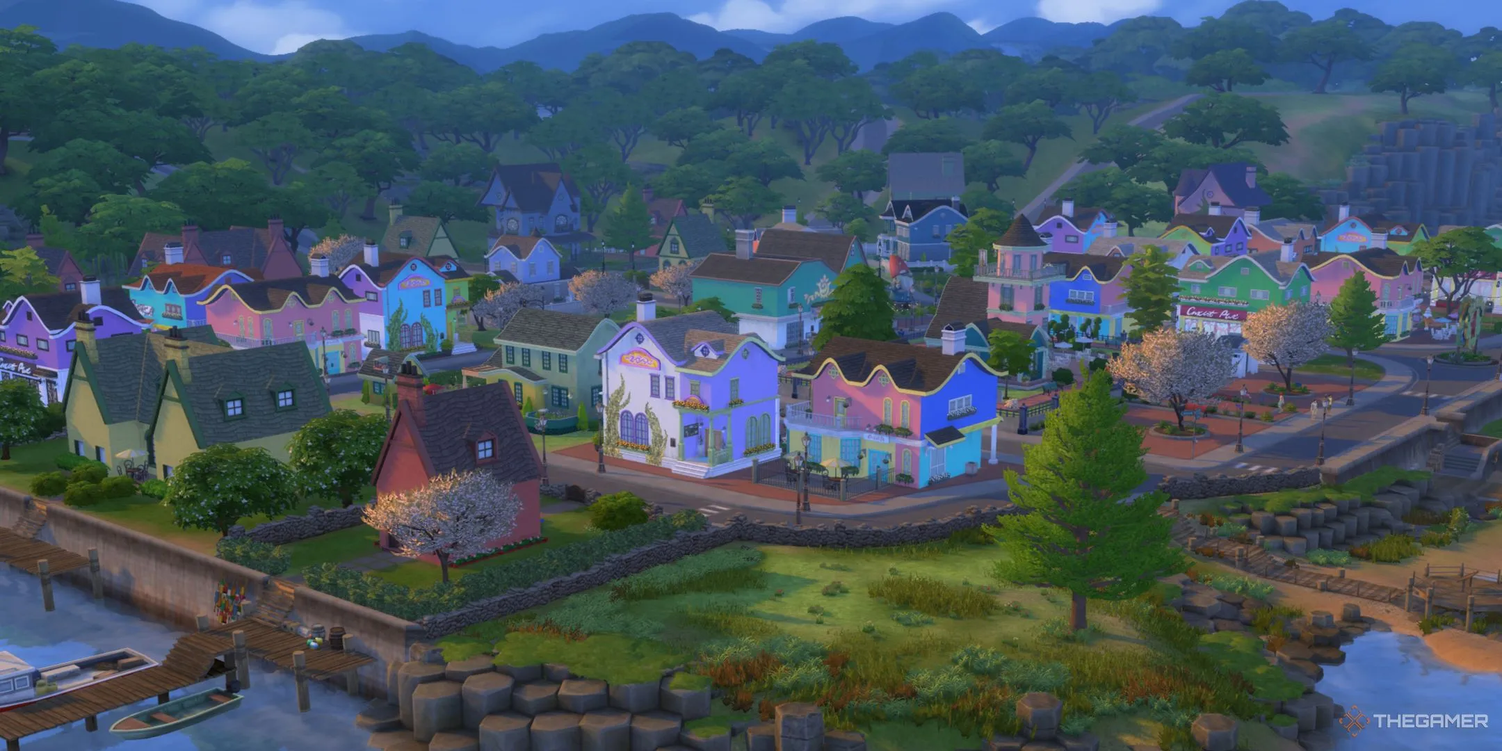 Toàn cảnh khu vực Bờ biển Adhor trong thế giới mới Innisgreen của The Sims 4 Enchanted By Nature.