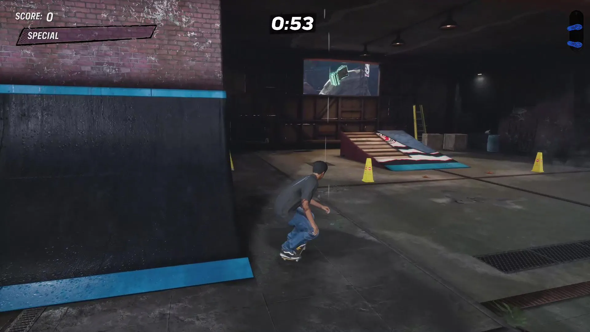 Vị trí tiền mặt đầu tiên gần đài phun nước voi trong màn chơi Sở thú Tony Hawk's Pro Skater