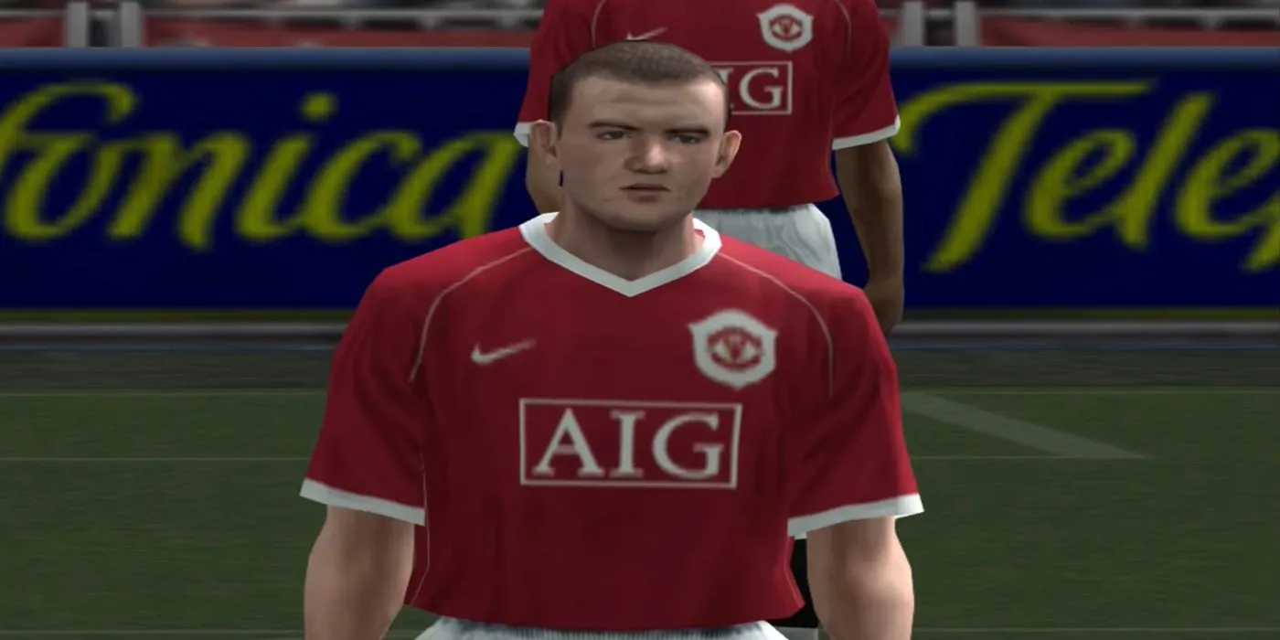 Wayne Rooney thể hiện sự thất vọng trong trận đấu Pro Evolution Soccer 6