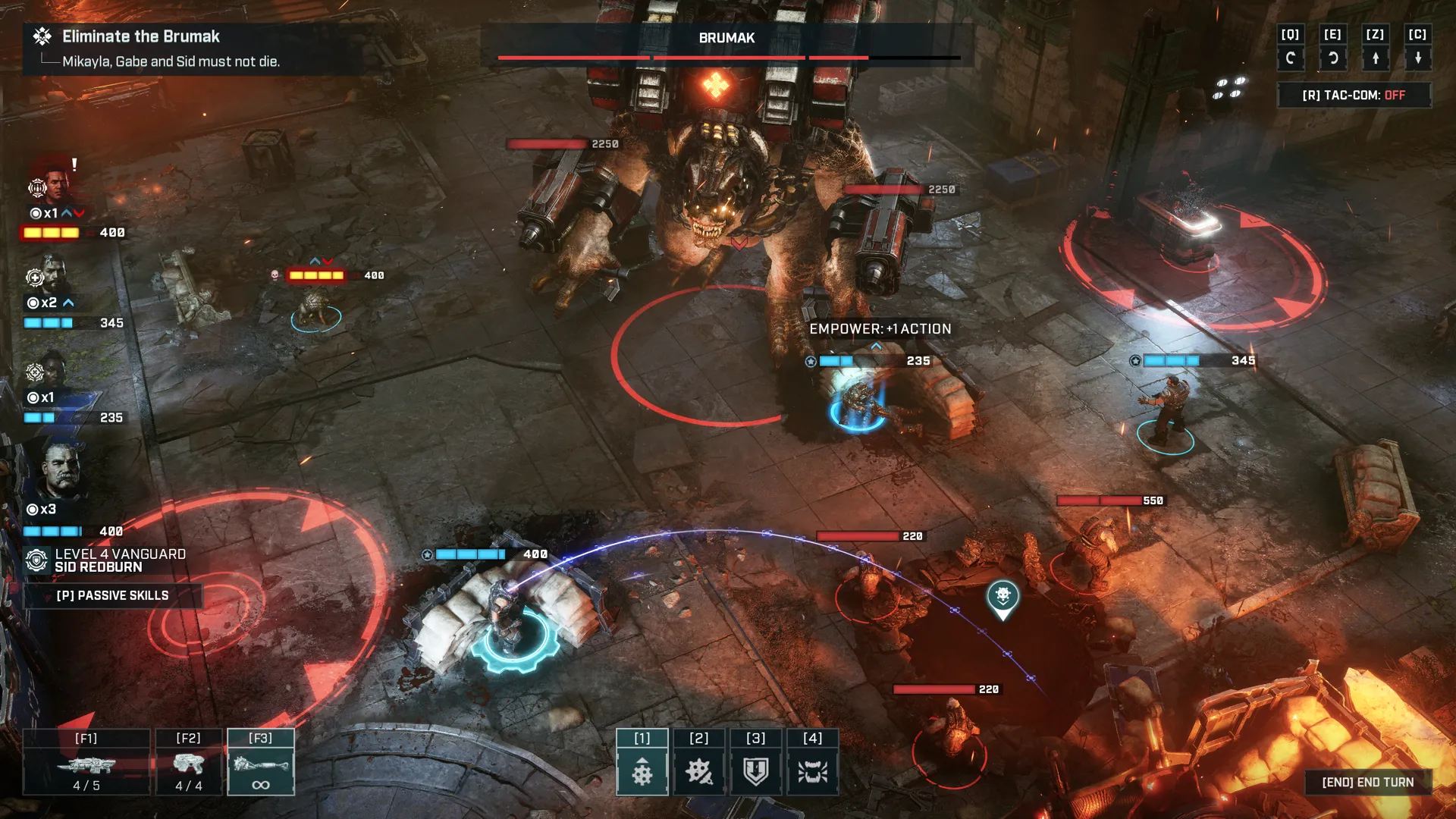 Brumak trong Gears Tactics, game chiến thuật theo lượt của Gears