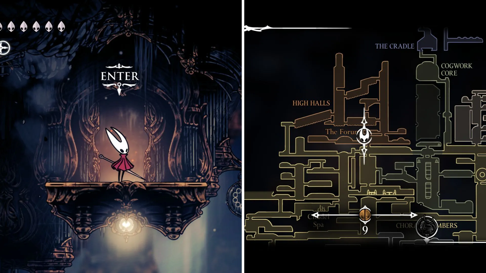 Cánh cửa cuối cùng yêu cầu Simple Key ở khu vực High Halls trong Hollow Knight Silksong