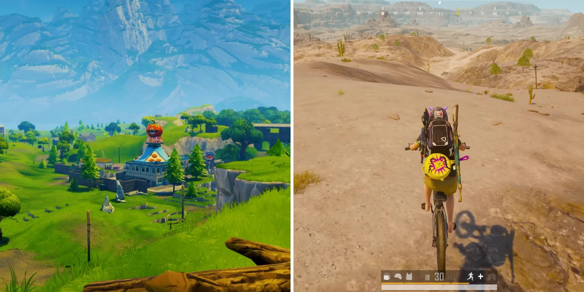 Đồ họa Fortnite với màu sắc tươi sáng, chi tiết môi trường và hiệu ứng hiện đại