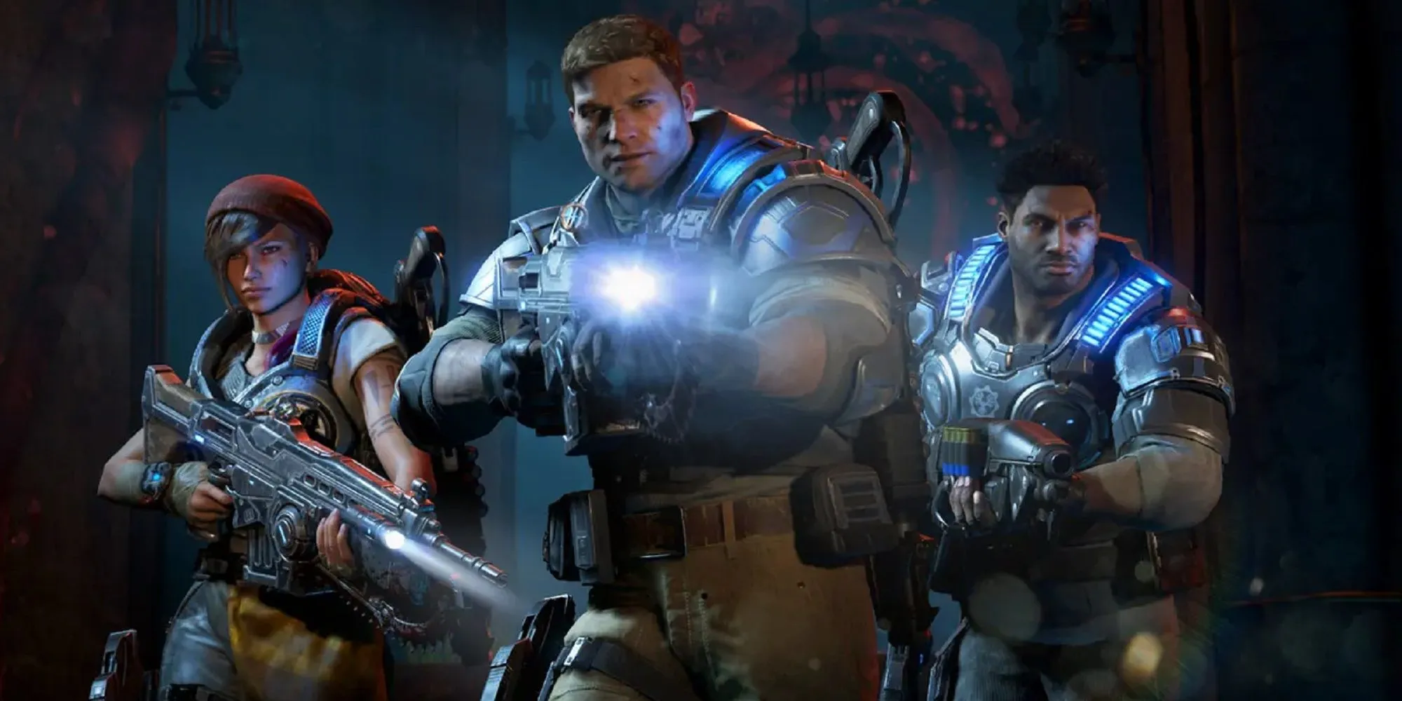 Gears of War 4 với các nhân vật Kait, JD và Dom