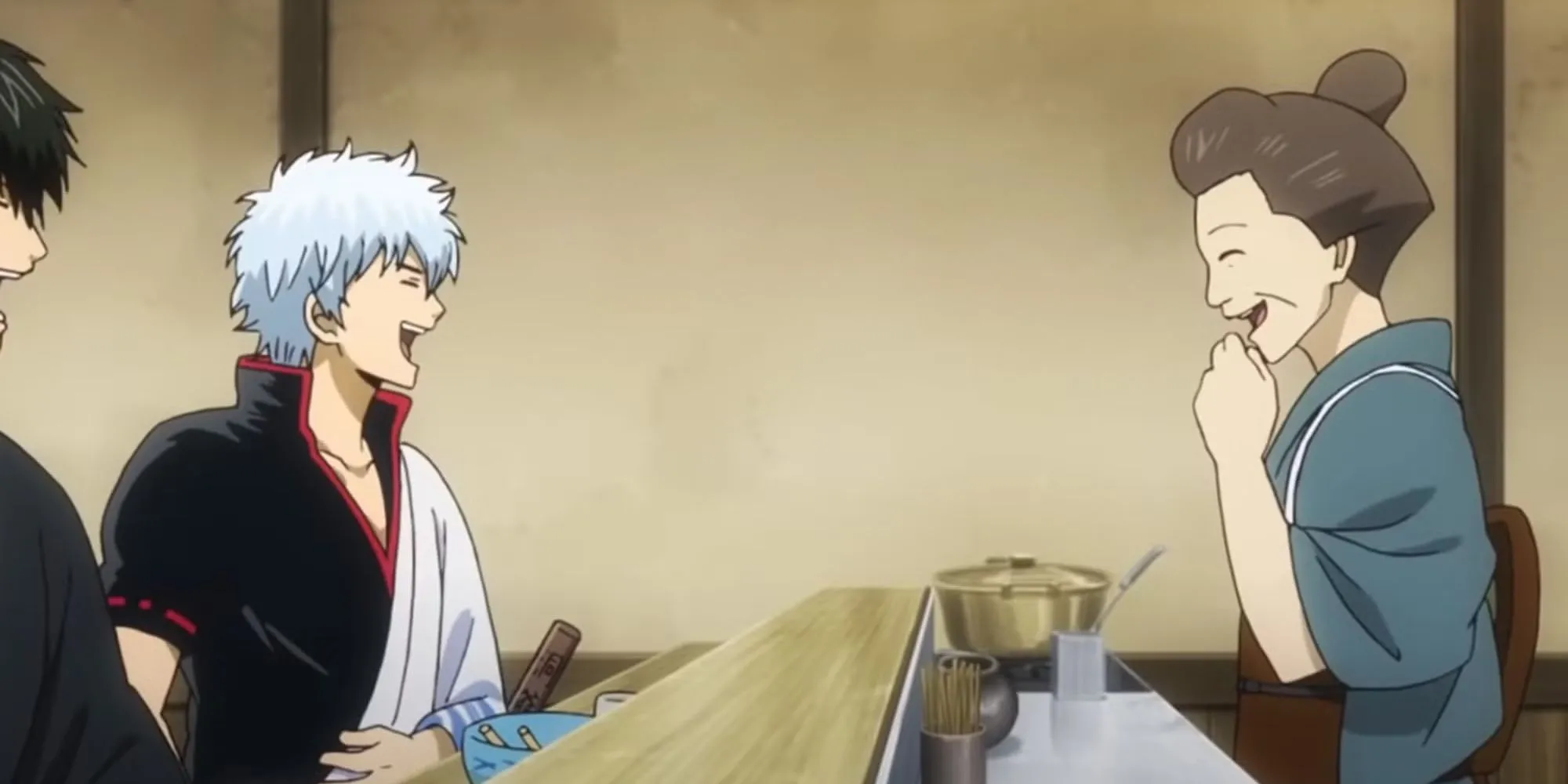 Gintoki Sakata Gintama với mái tóc bạc, ánh mắt lờ đờ nhưng đầy ẩn ý