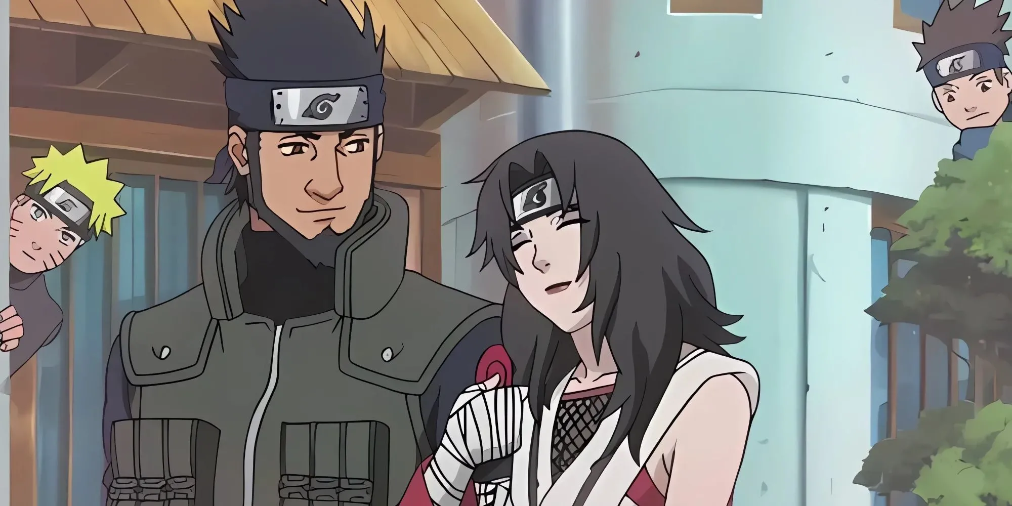 Kurenai Yuhi và Asuma Sarutobi trong một cảnh phim, giáo viên Jonin của Làng Lá