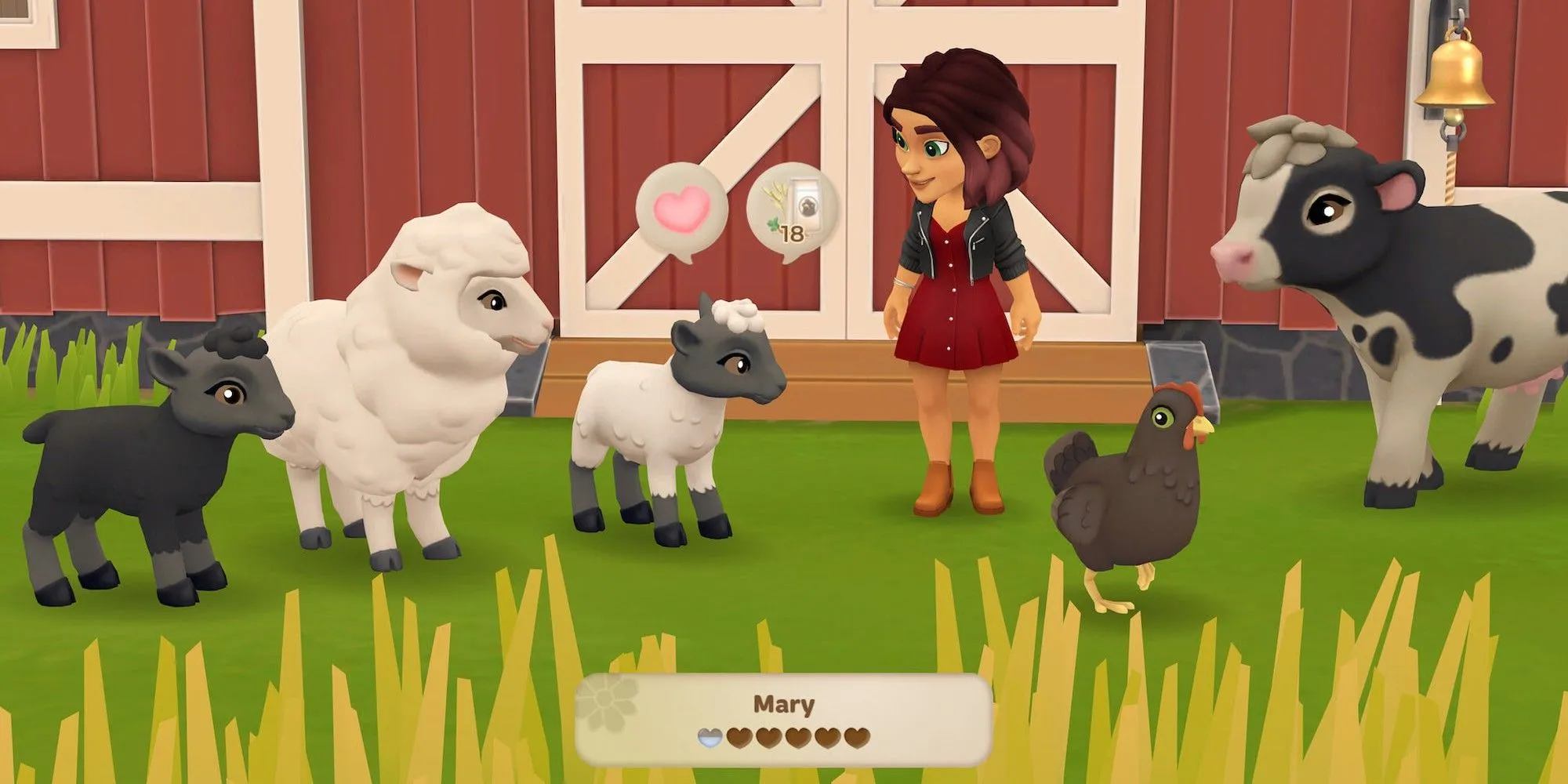 Nhiều động vật nông trại trong Wylde Flowers, một game mô phỏng cuộc sống và nông trại