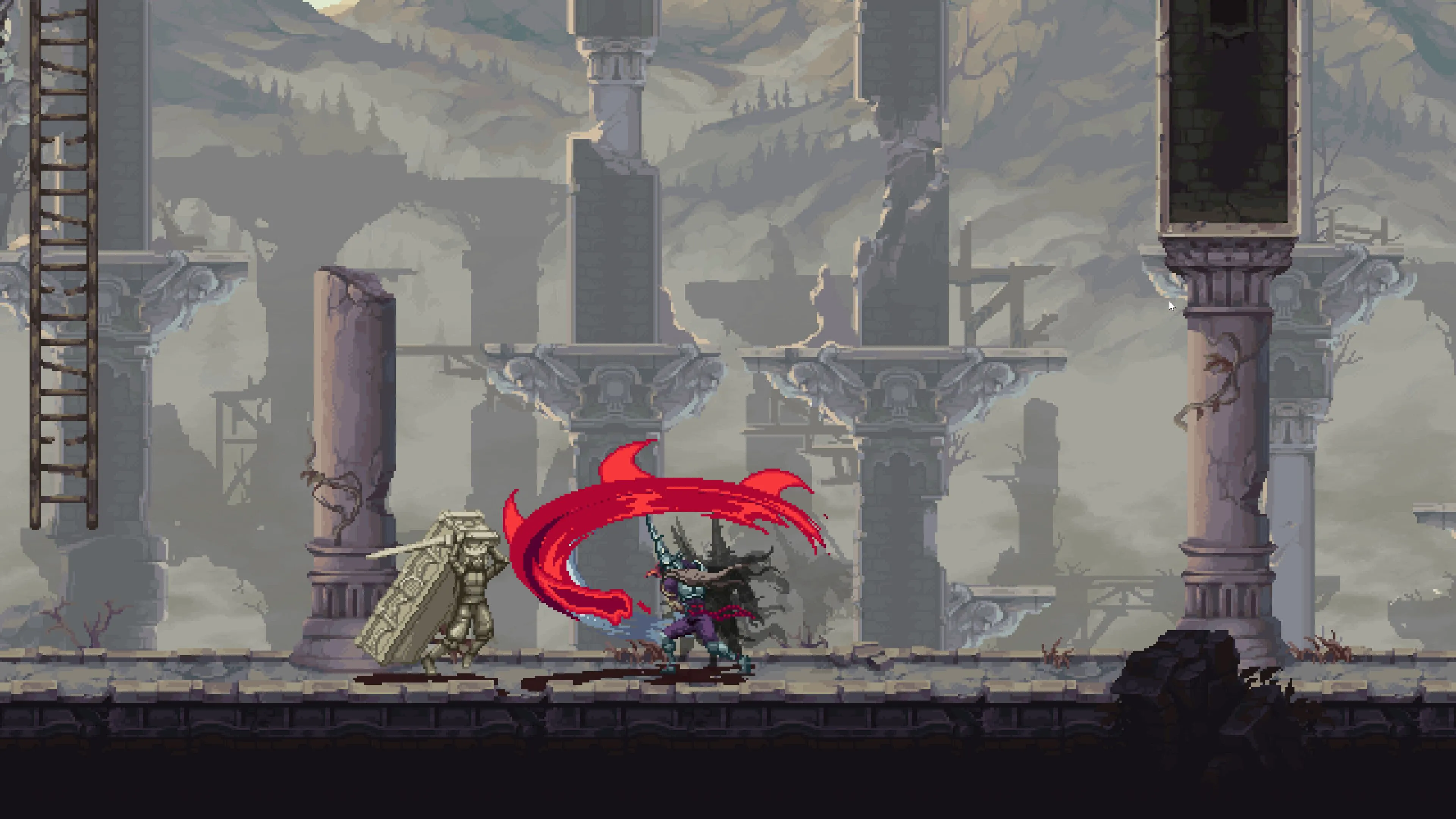 Penitent One chiến đấu với quái vật đáng sợ trong Blasphemous 2