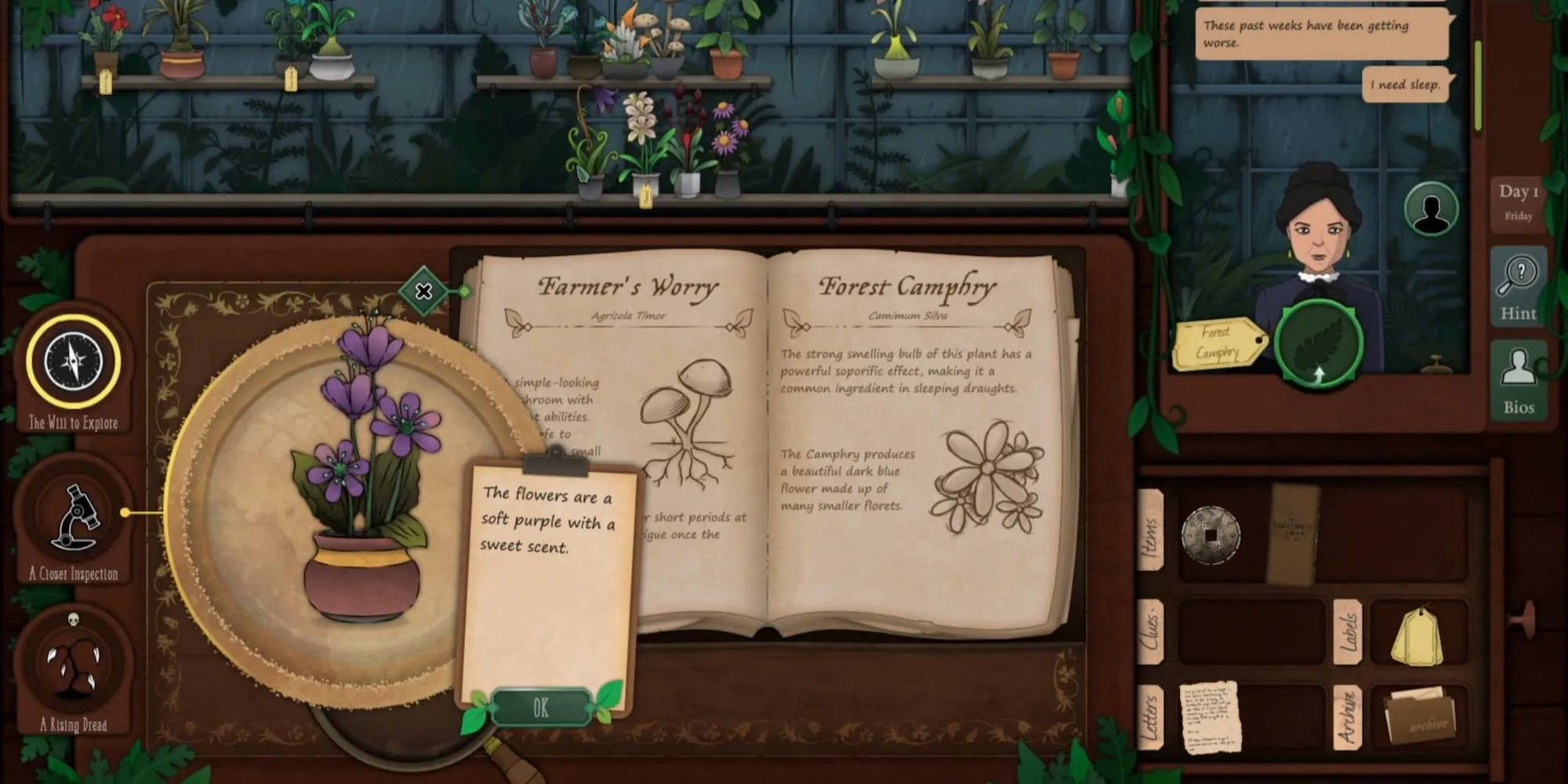 Xác định một loại cây trong game giải đố Strange Horticulture